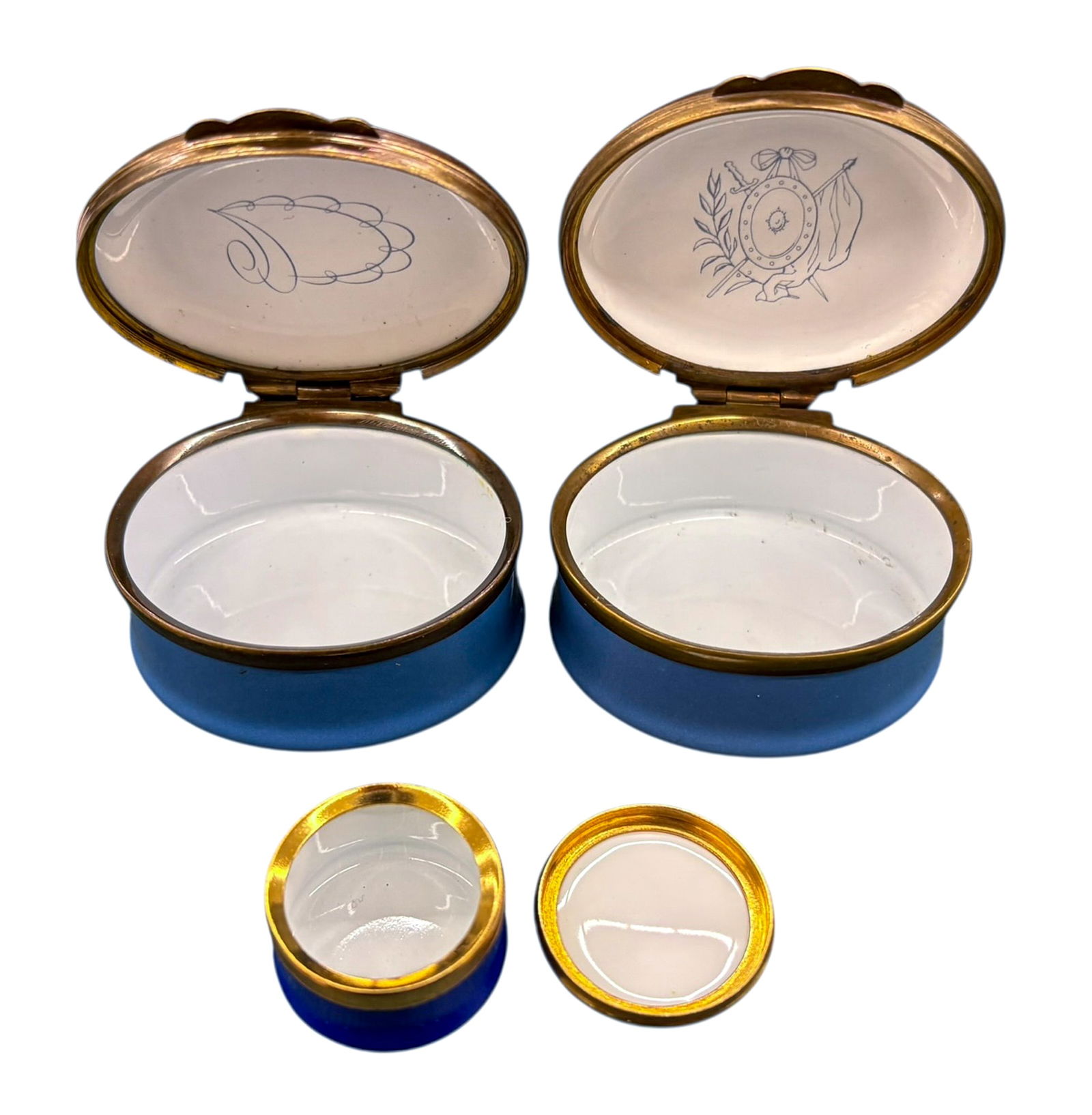 3pc Crummles & Co. Admiral Nelson Enameled Boxes - 3