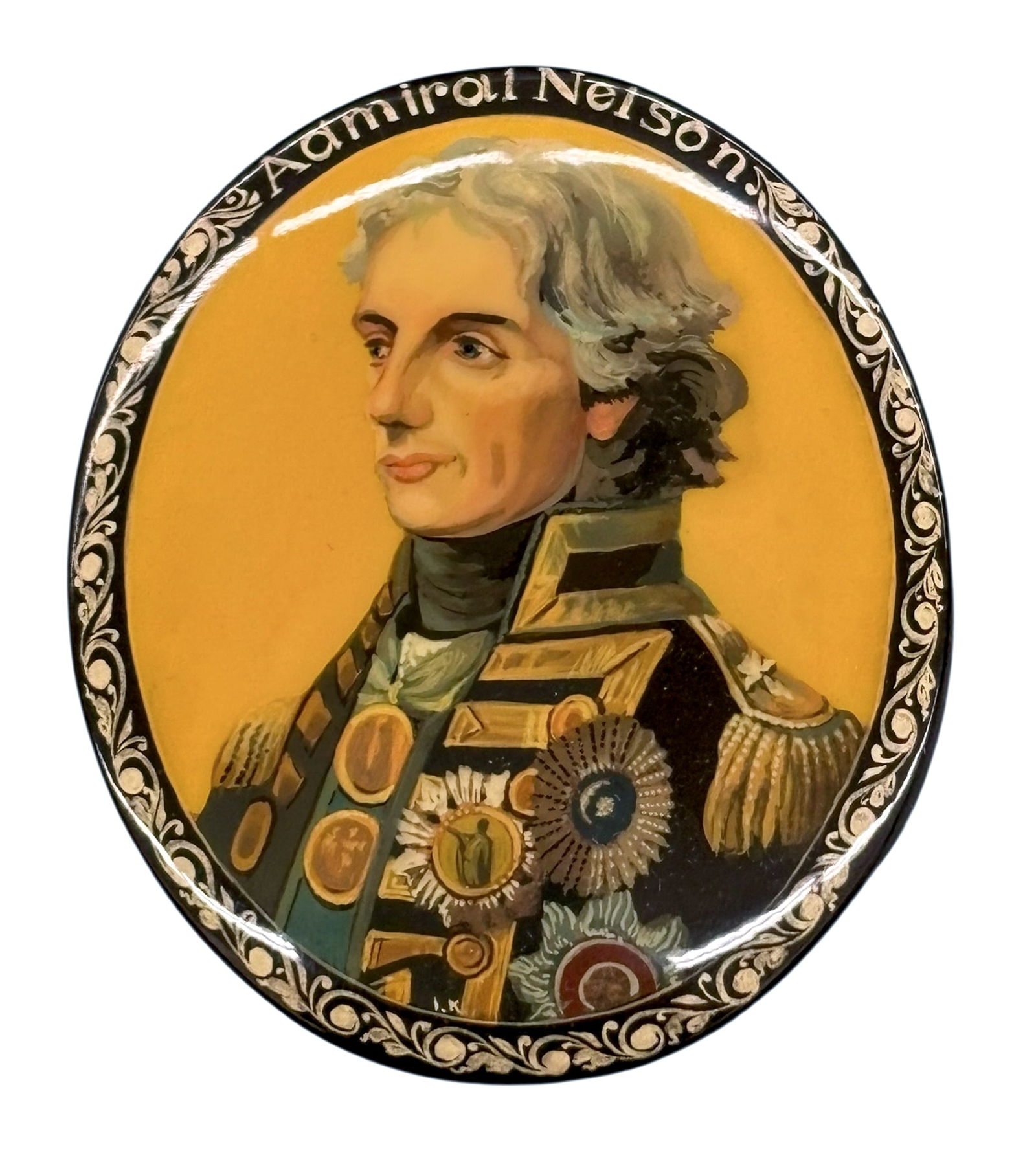 Admiral Nelson Lacquered Wood Box: Admiral Nelson Lacquered Wood Box. 1.5"x2.5"x2.25"