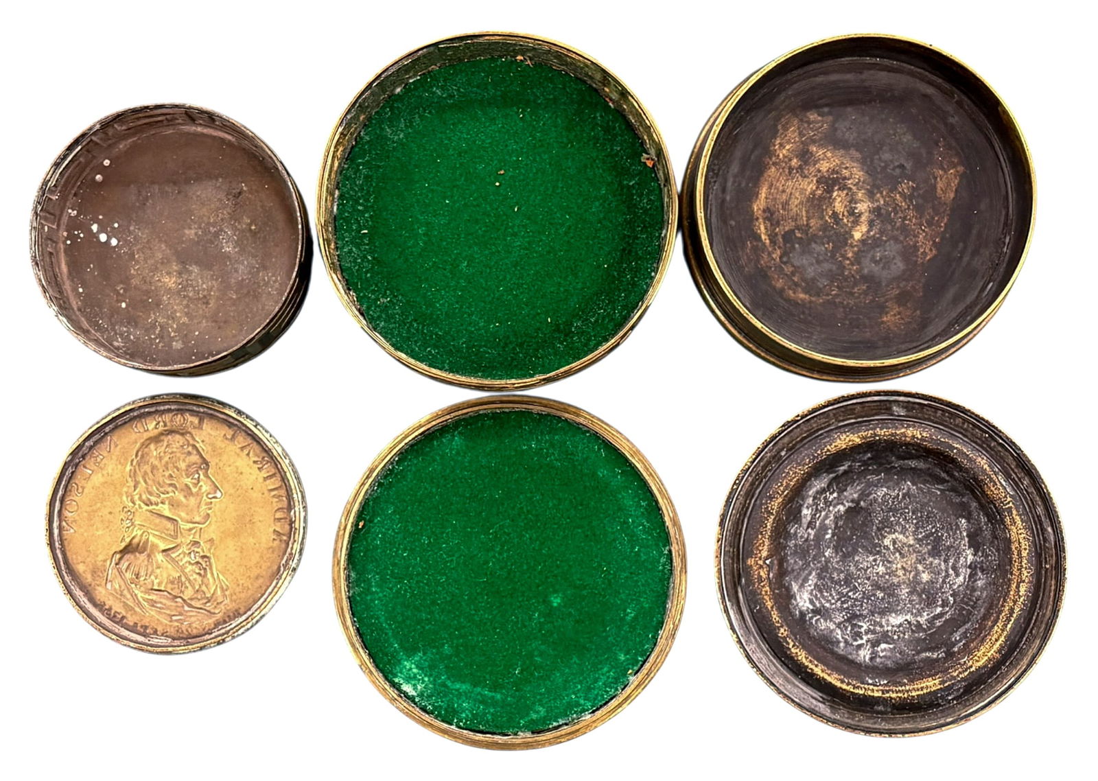 3pc Admiral Nelson Commemorative Brass Snuff Boxes - 4