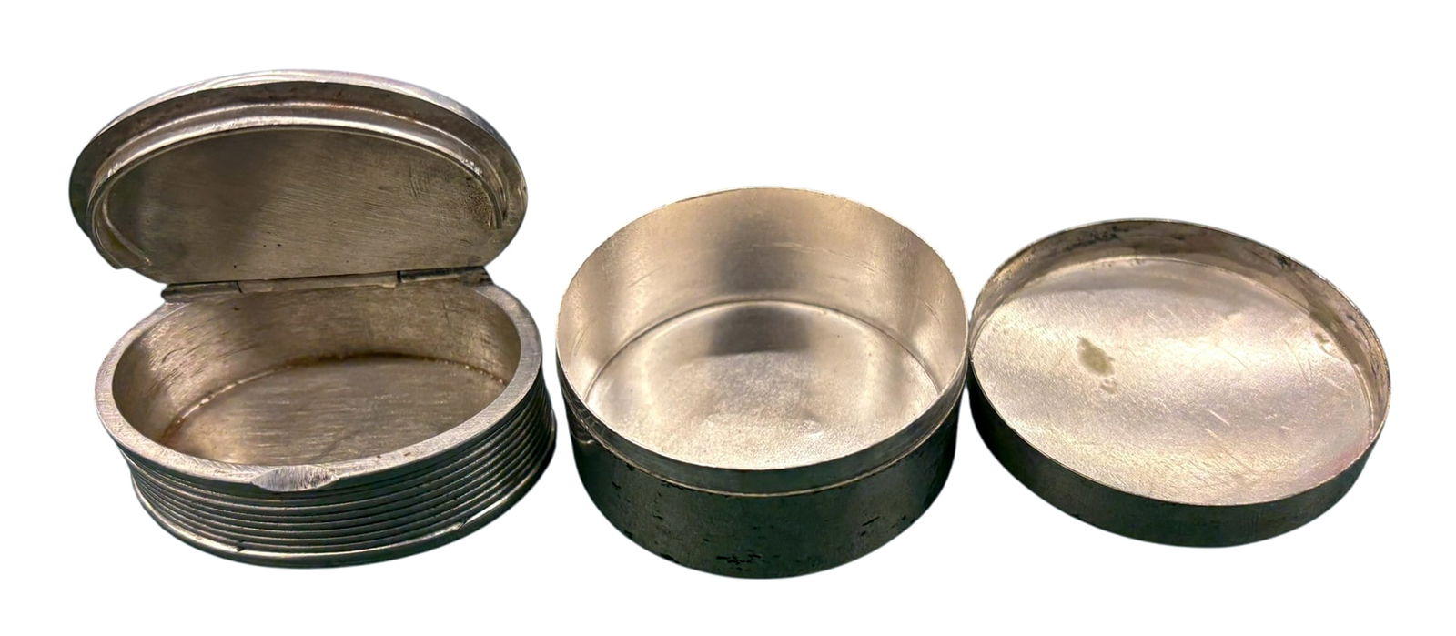 2pc Admiral Nelson Pewter and Silver Plated Snuff Boxes - 4