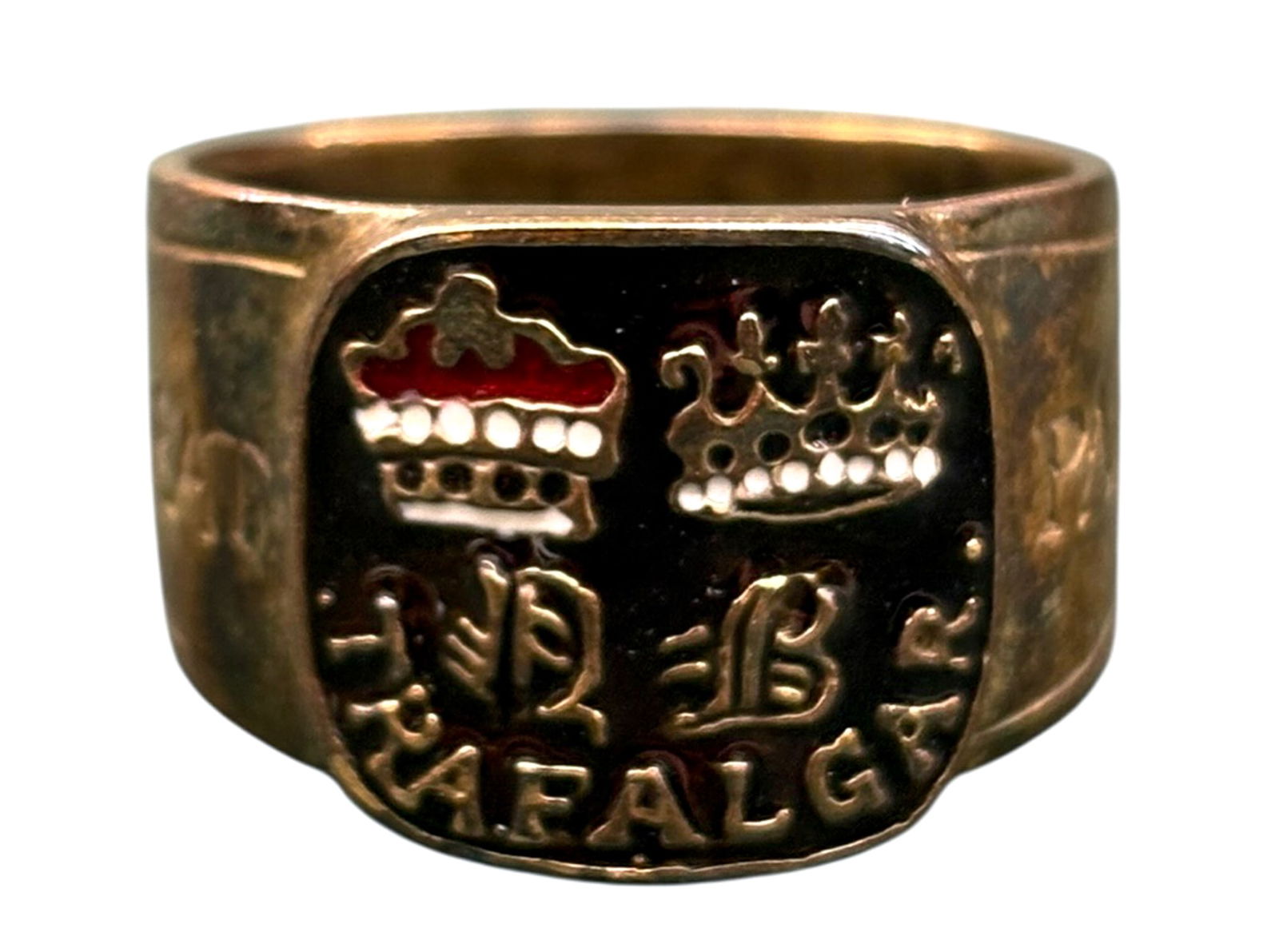 Reproduction Admiral Nelson Enamel Mourning Ring: Reproduction Admiral Nelson Enamel Mourning Ring. Original box. Numbered 4/100