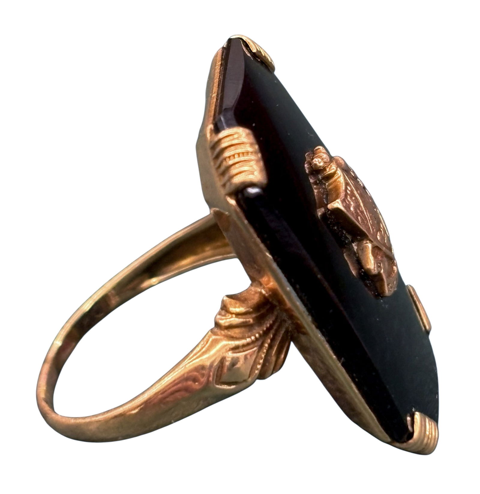 10k Gold and Onyx Fraternal Ring - 2