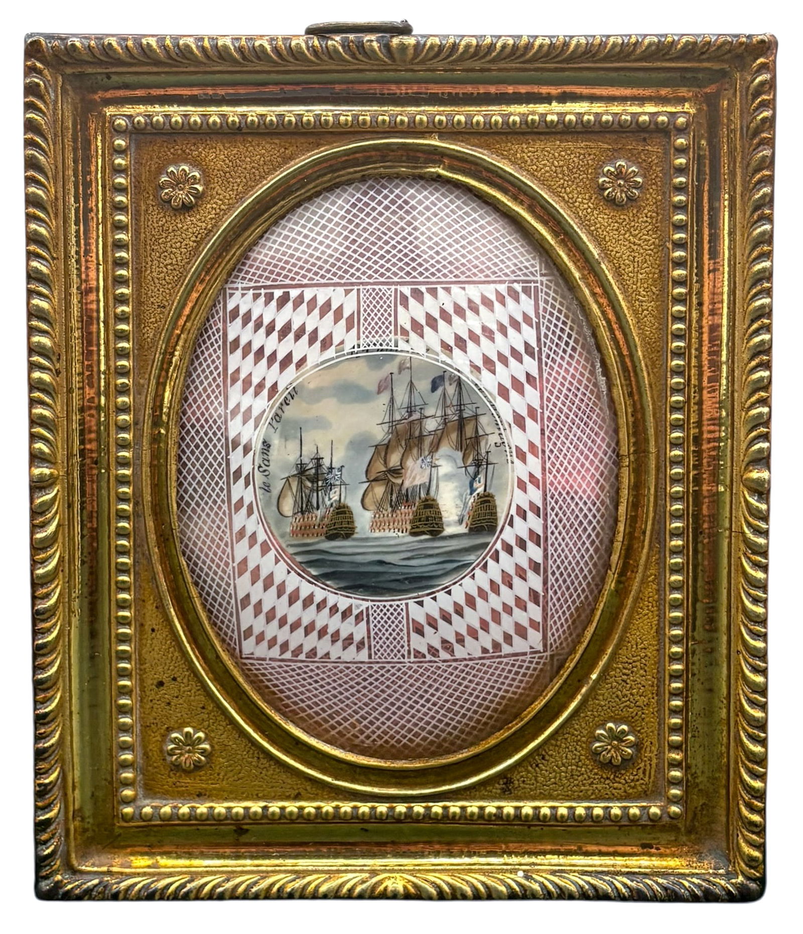 Artist Unknown Antique Painted Miniature: Artist Unknown Antique Painted Miniature. illegibly signed verso. 5"x4.5"