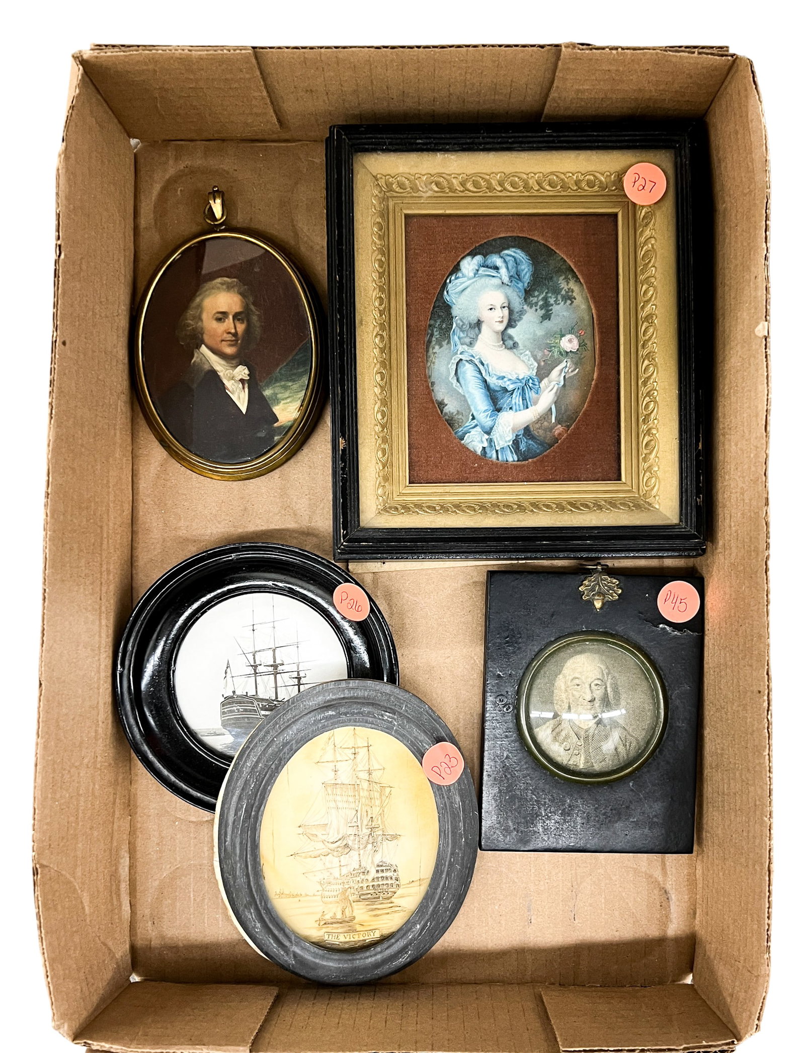Box 5pc Commemorative Portraits: Box 5pc Commemorative Admiral Nelson Portraits etc.