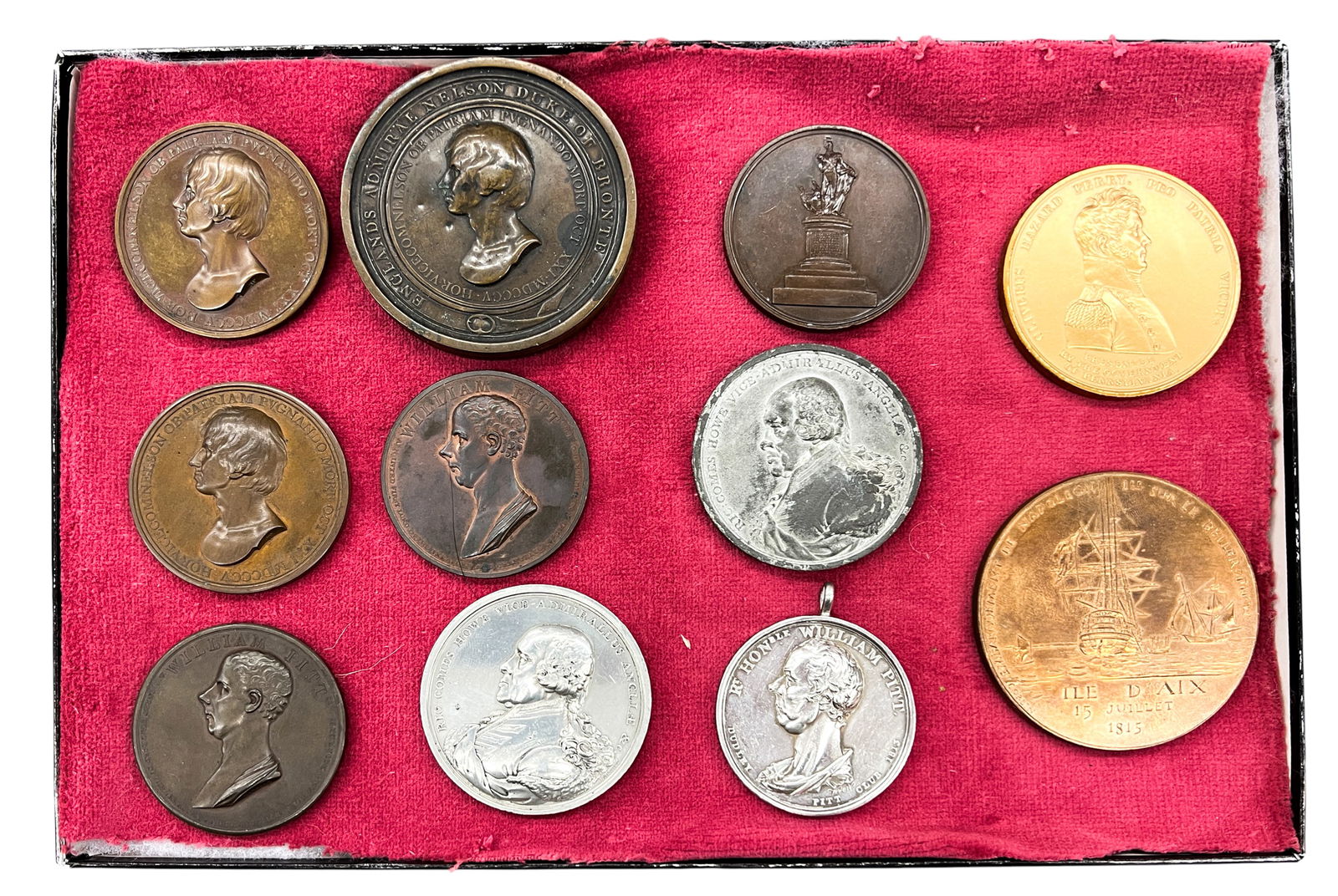 Box 11pc Admiral Nelson Commemorative Coins & Medals etc. (1 of 2)