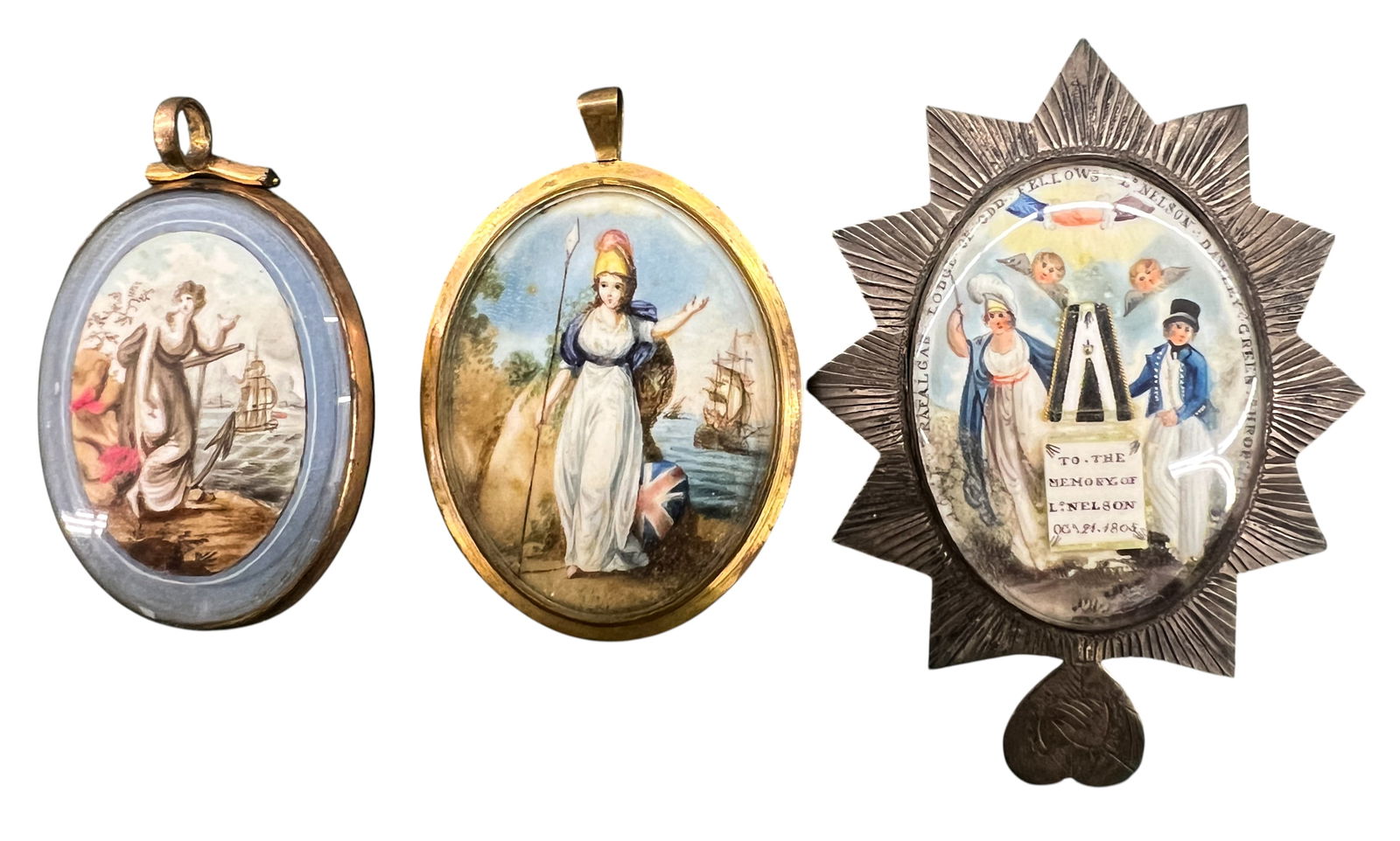 3pc Admiral Nelson Painted Enamels etc.: 3pc Admiral Nelson Painted Enamels etc.