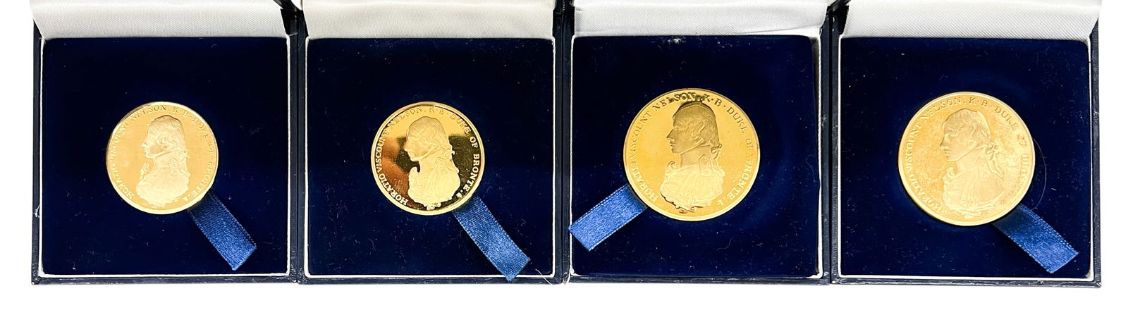 4pc Admiral Nelson Commemorative Gold Plated Coins: 4pc Admiral Nelson Commemorative Gold Plated Coins