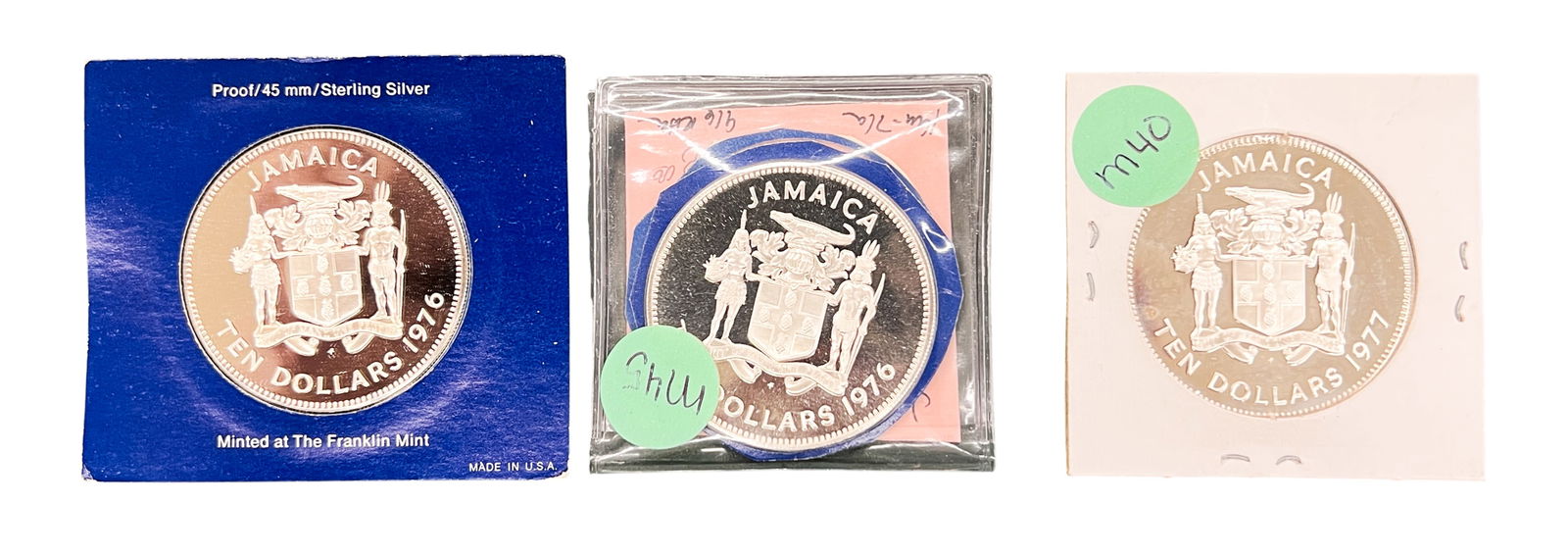 3pc Commemorative Admiral Nelson etc. $10 Jamaican Silver Proof Coins - 43.2g each: 3pc Commemorative Admiral Nelson etc. $10 Jamaican Silver Proof Coins - 43.2 grams each