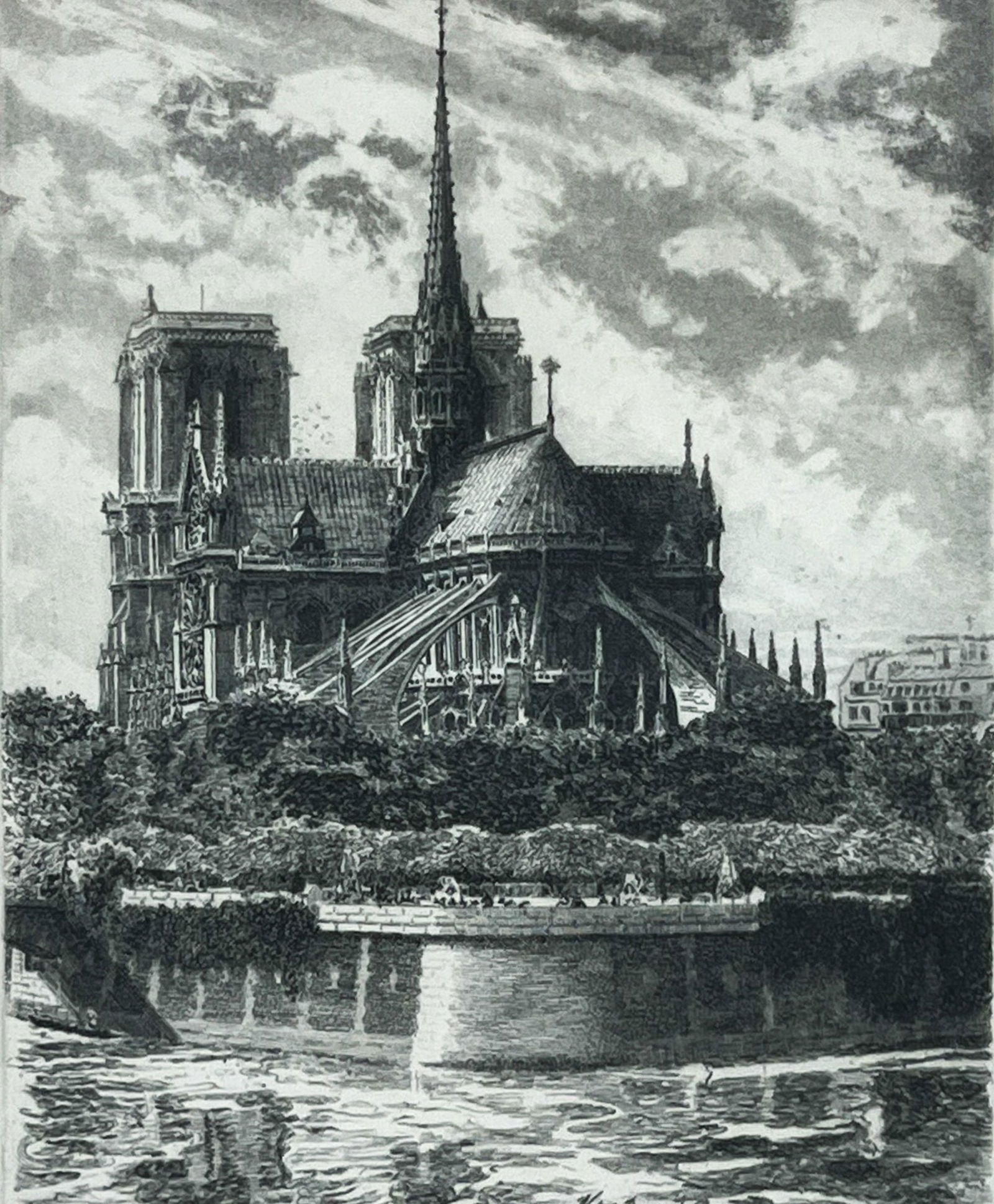 Leon Salles "Notre Dame de Paris" Etching (1 of 2)