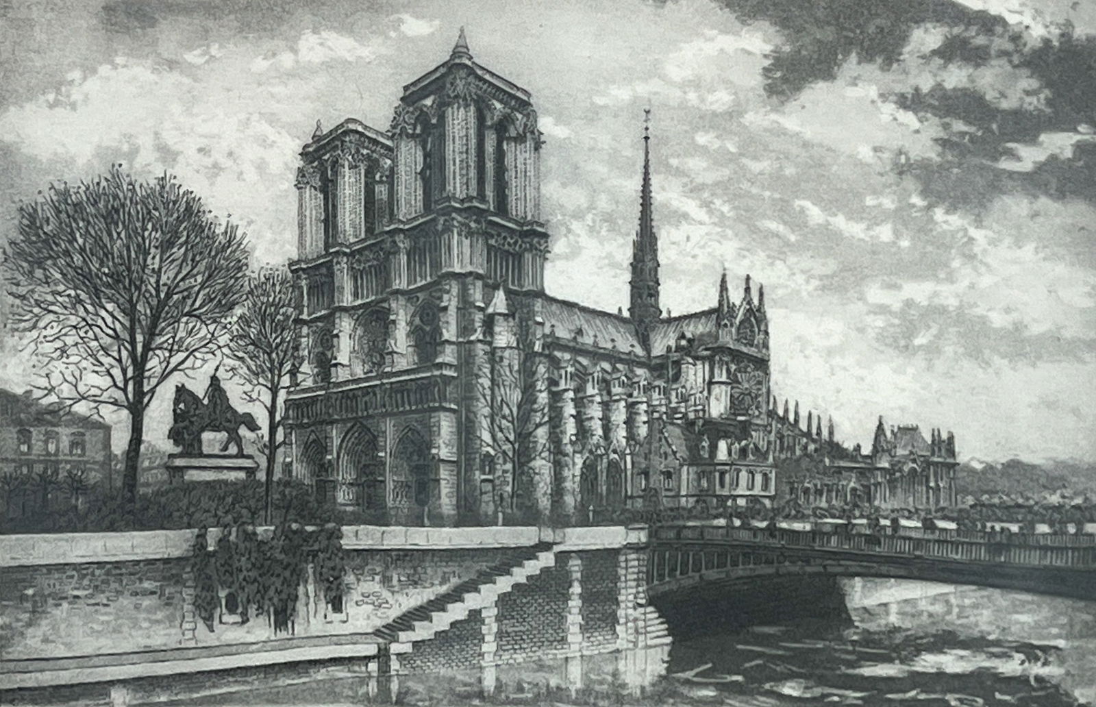 Alfred Hubert "Notre Dame de Paris" Etching (1 of 2)