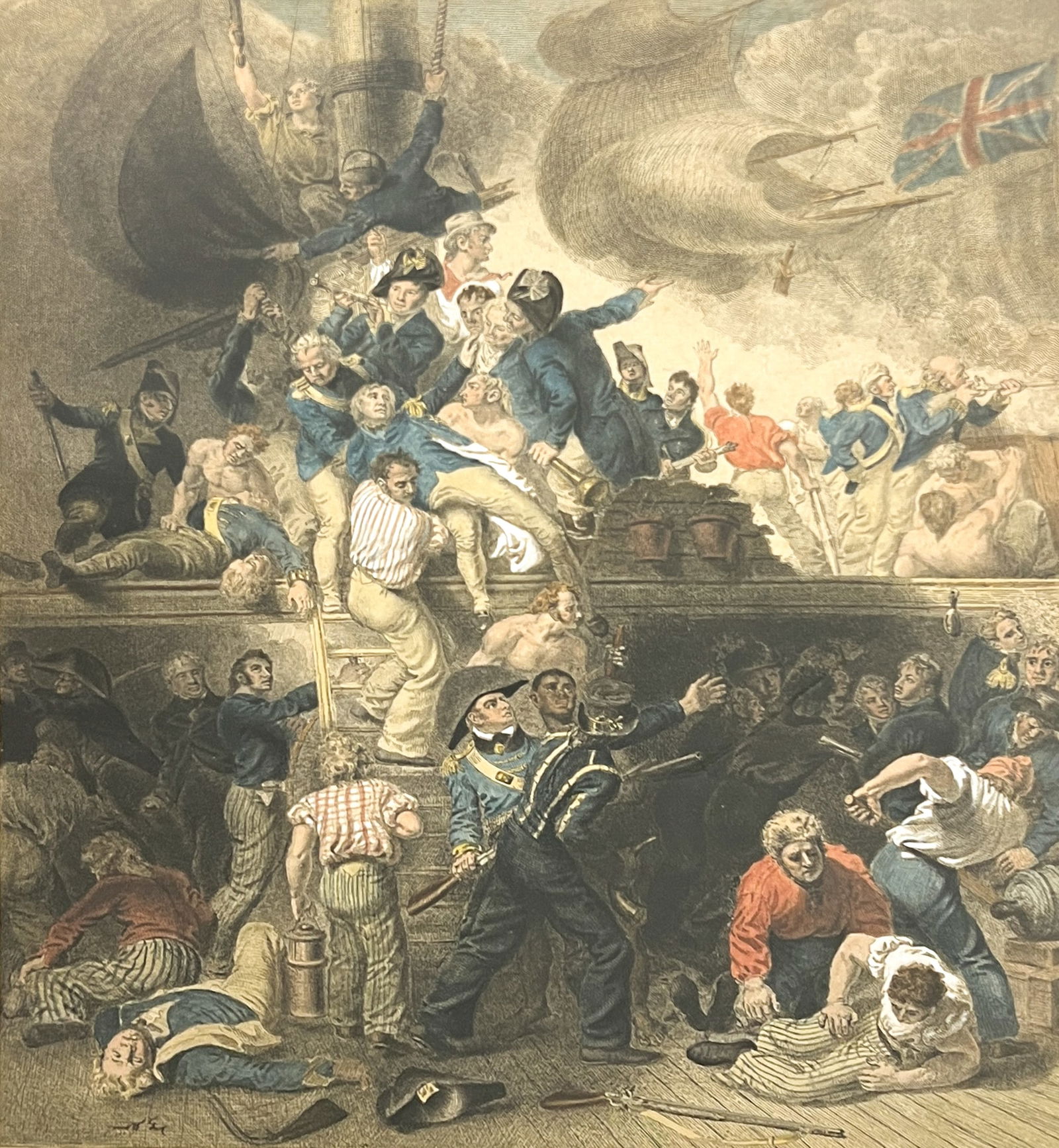 Attributed to Charlotte Spiers "Nelson" Antique Hand Colored Etching (1 of 2)