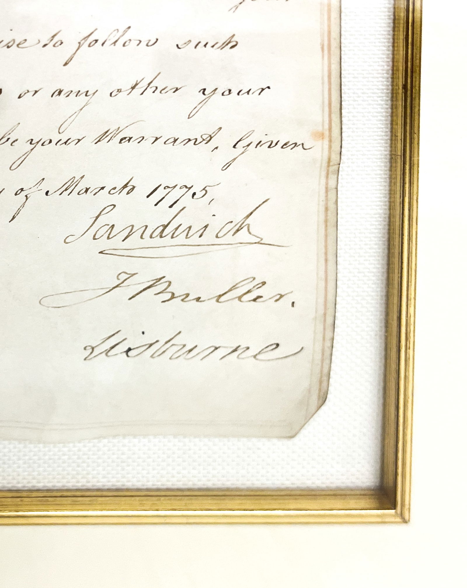 Antique Historical Letter Signed by Earl of Sandwich, J. Buller & Viscount Lisburne - 2