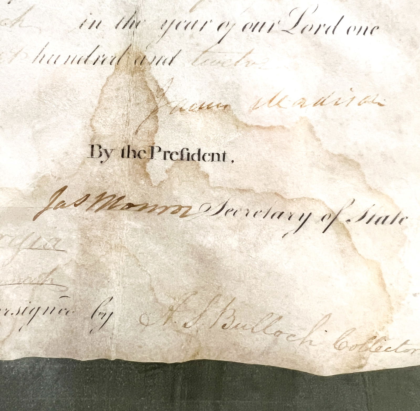 James Madison & James Monroe Signed Ship's Passport Document - 2