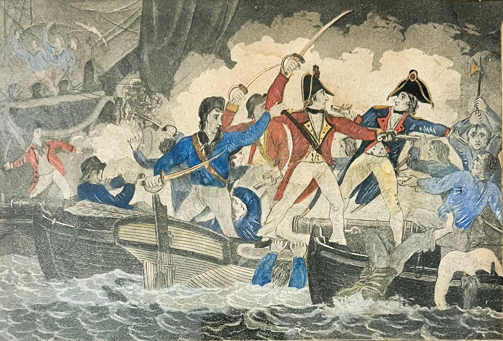 Antique "The Capture of Sir Sidney Smith" Hand Colored Etching: Antique "The Capture of Sir Sidney Smith" Hand Colored Etching 9"x11" Framed. Excellent condition, not examined outside of framing.