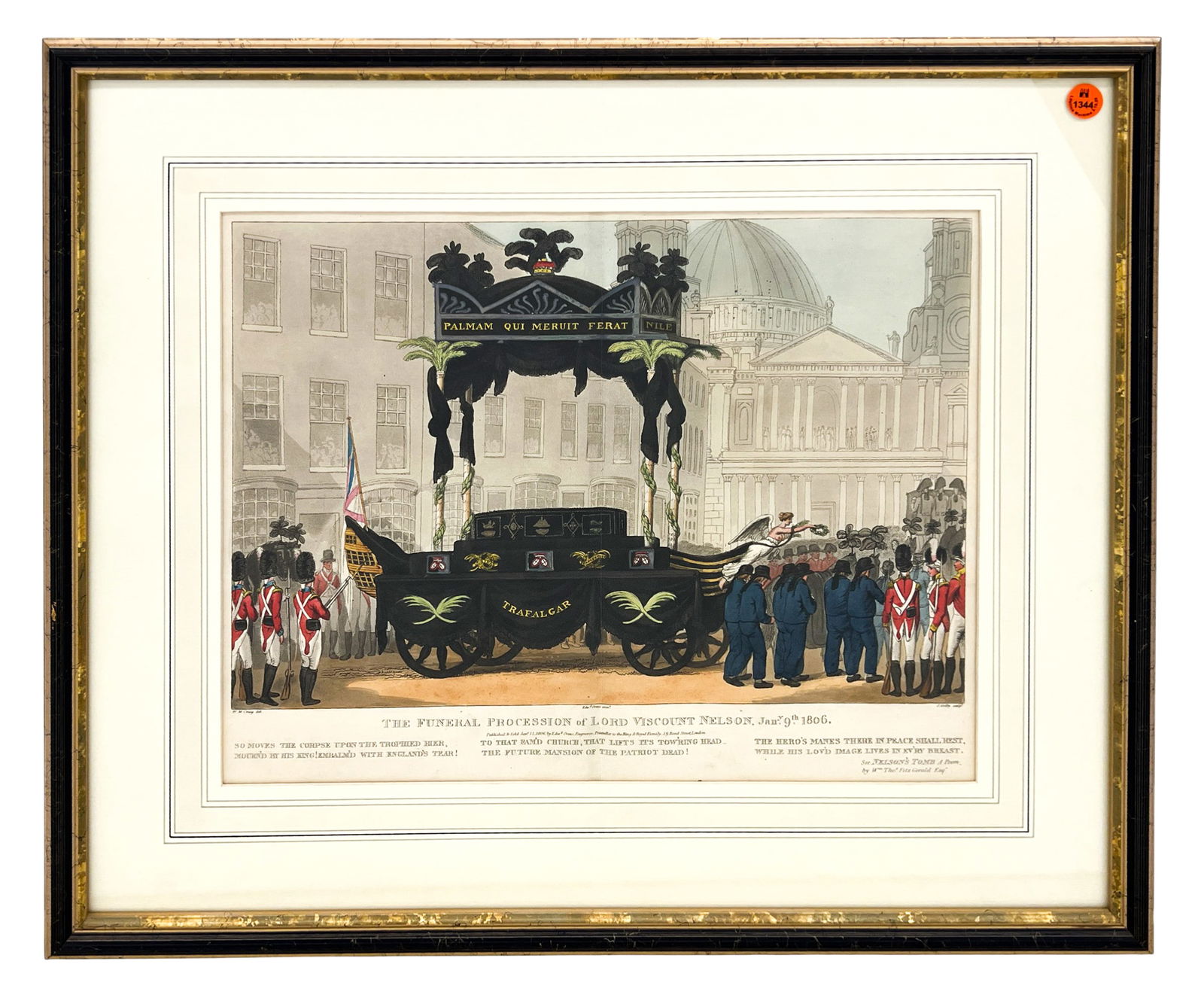 James Godby "The Funeral Procession of Lord Viscount Nelson" 1806 Aquatint Etching - 2