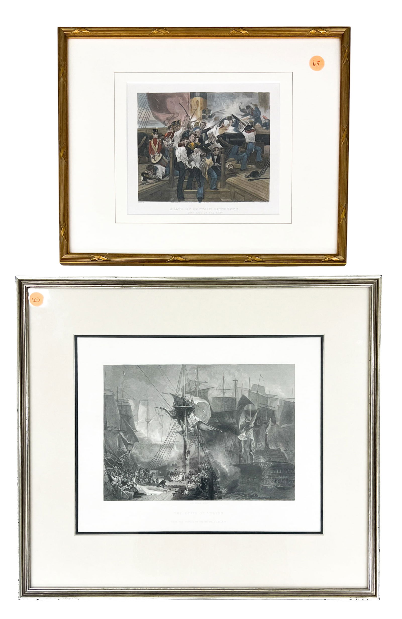 2pc "Death of Nelson" & "Death of Captain Lawrence" Etchings (1 of 1)