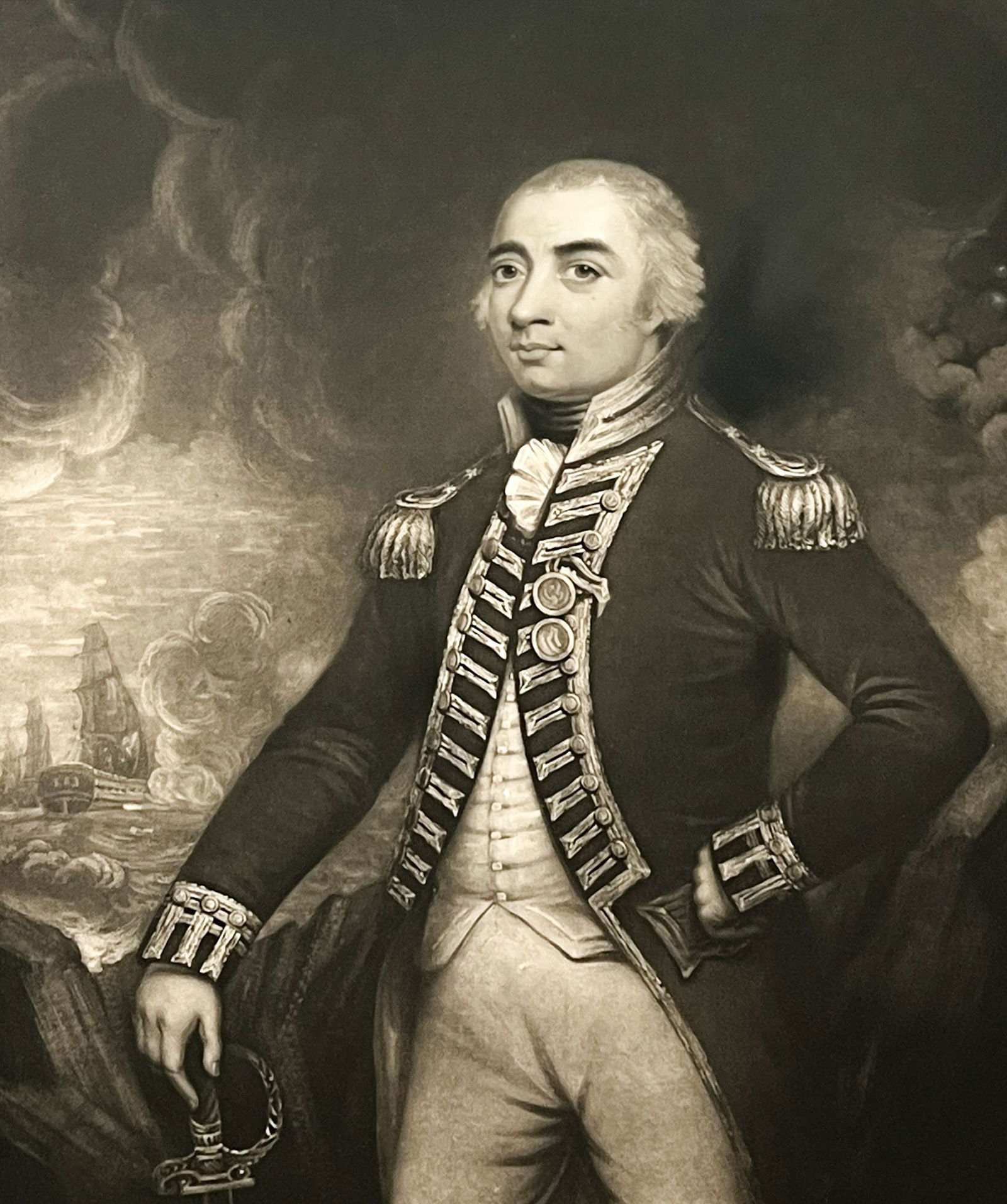 Antique "Lord Collingwood" 1806 Engraving: Antique "Lord Collingwood" 1806 Engraving 17"x13" Image 24"x20" Framed. Excellent condition, not examined outside of framing.