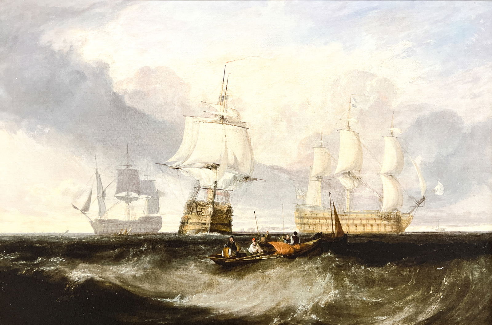 Artist Unknown Maritime Scene Oil on Canvas (1 of 2)