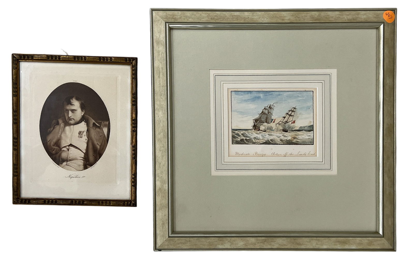 2pc Napoleon & Maritime Scene Etchings (1 of 1)