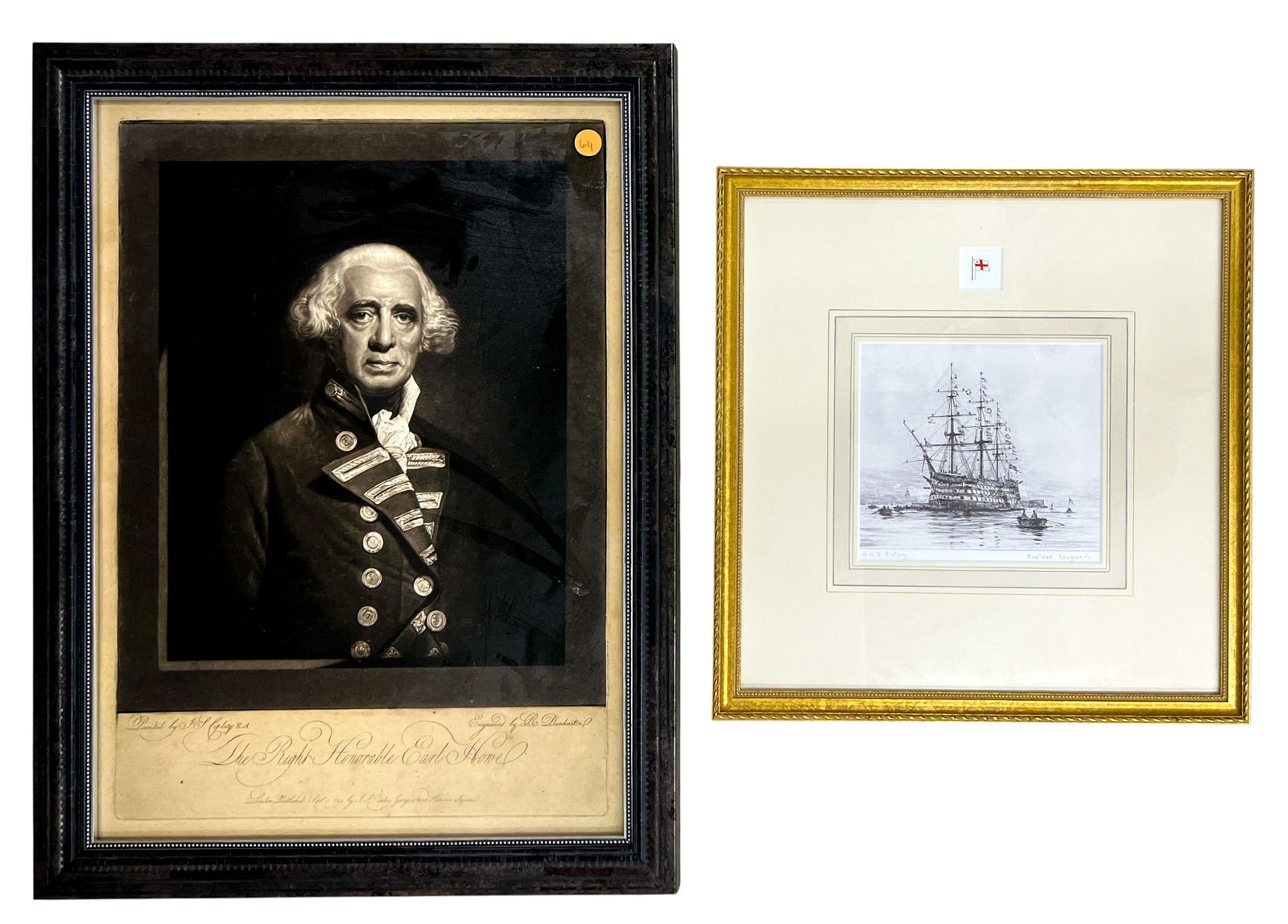 2pc Earl Howe Etching etc.