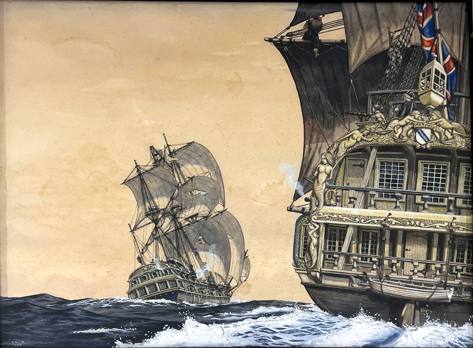 Robert Fawcett "The Chase" 1934 Gouache & Ink on Paper (1 of 3)