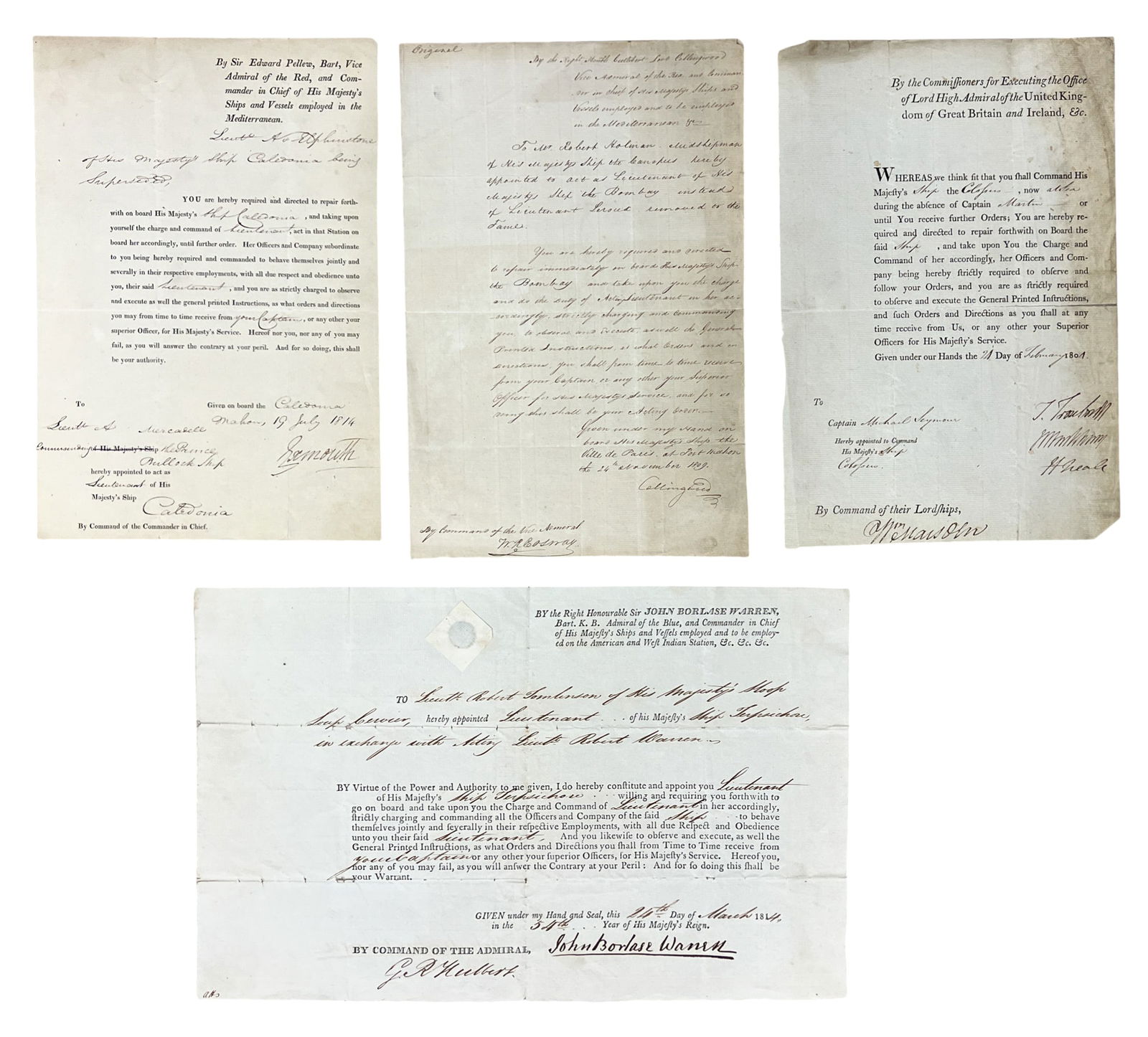 4pc Antique Letters: 4pc Antique Letters 10"x15" Largest. Condition varies.