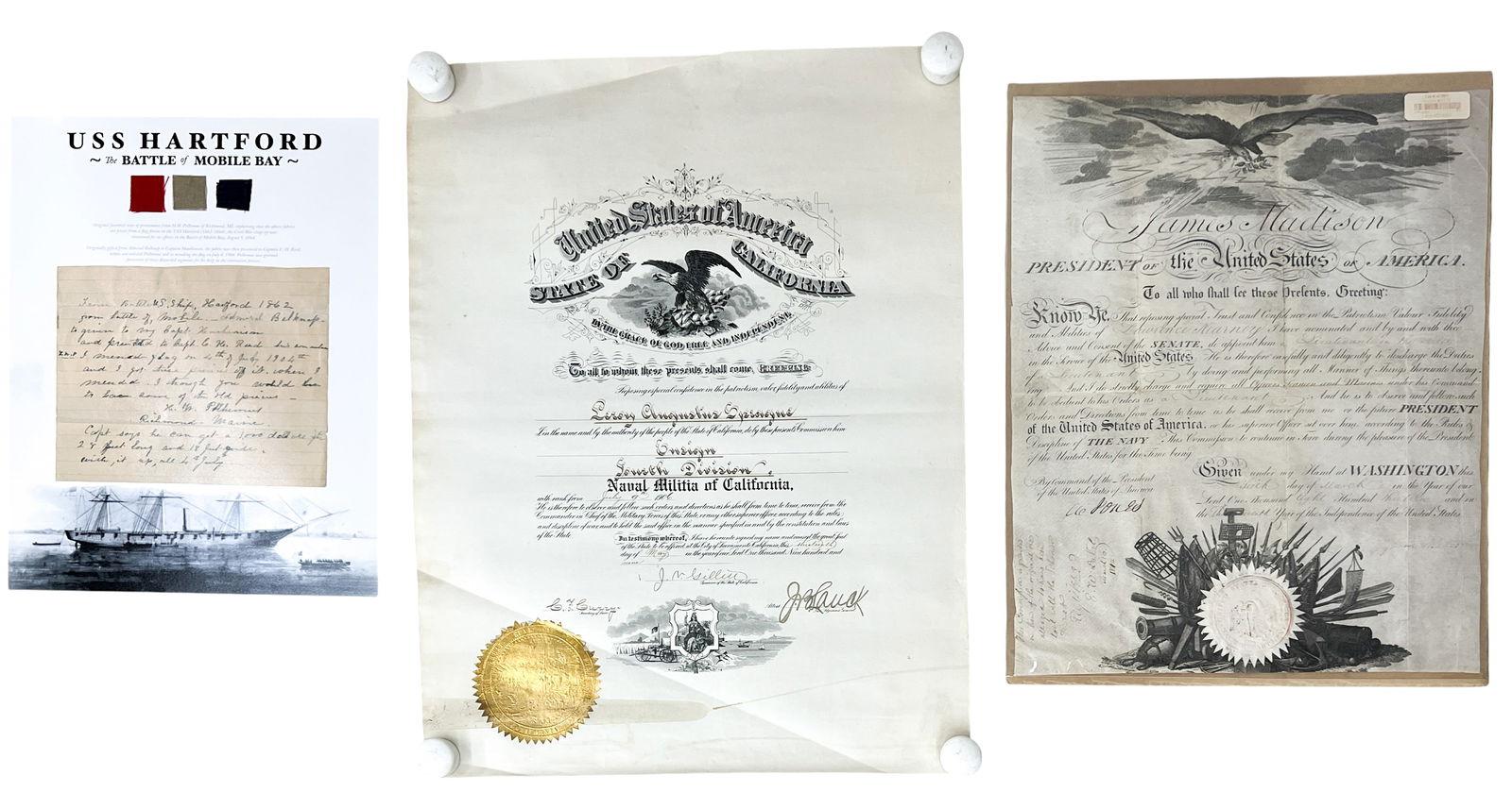 3pc Antique United States Government Signed Document etc. (1 of 1)