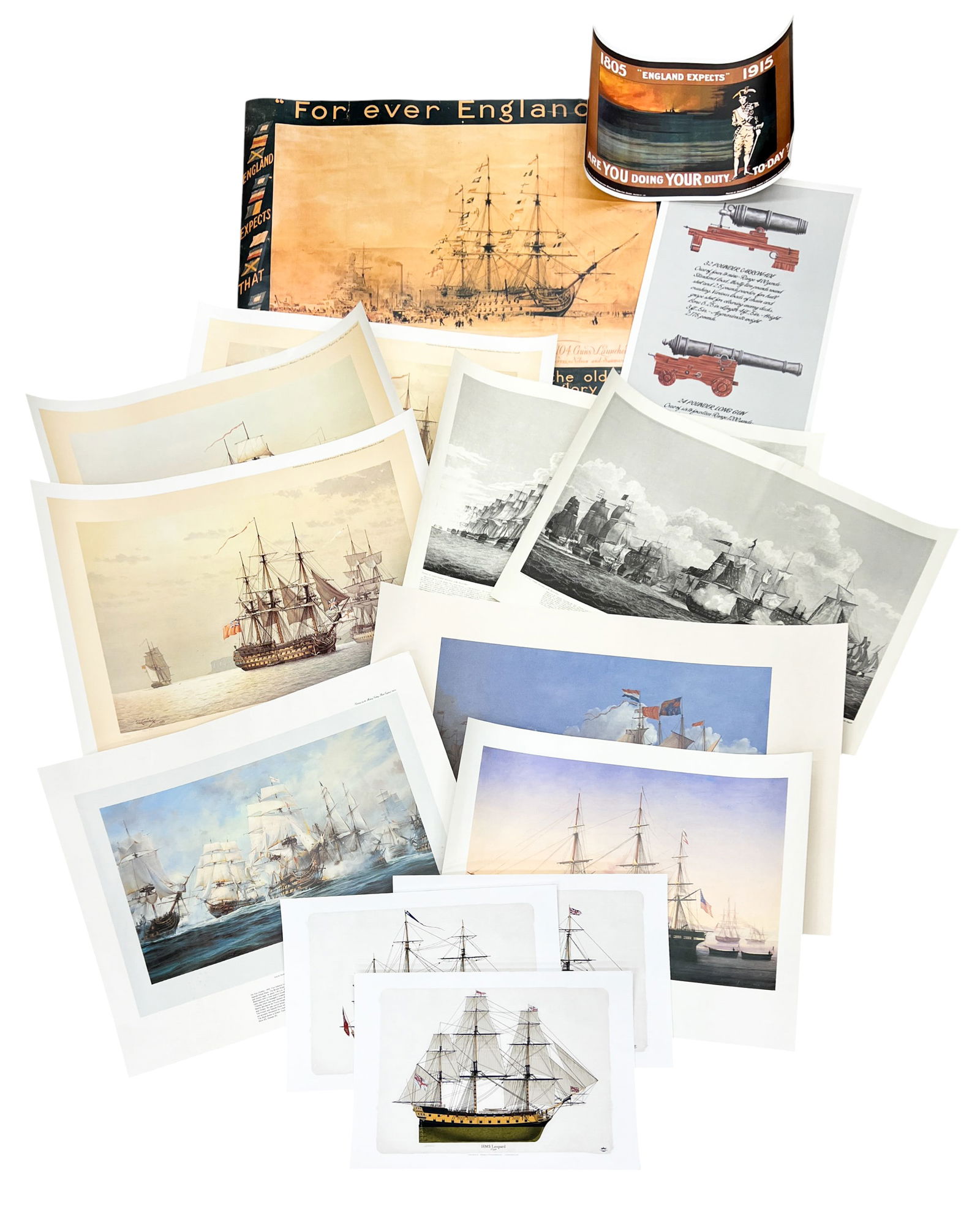 12pc British Maritime Lithographs & Prints etc.: 12pc British Maritime Lithographs & Prints etc. 23.5"x30.5" Largest Sheet. Loose, unframed. Condition varies.