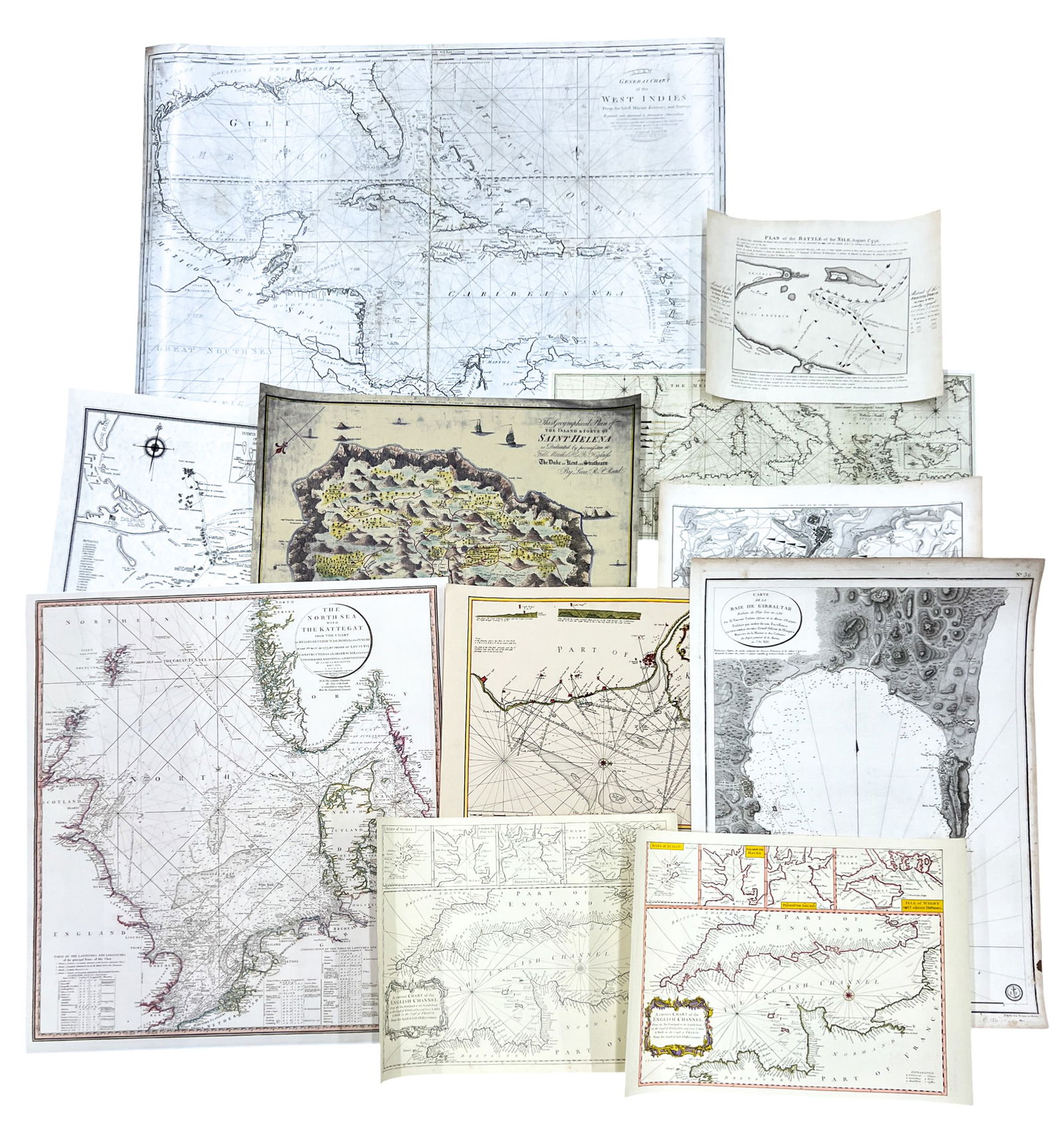 11pc Map Prints etc. (1 of 1)