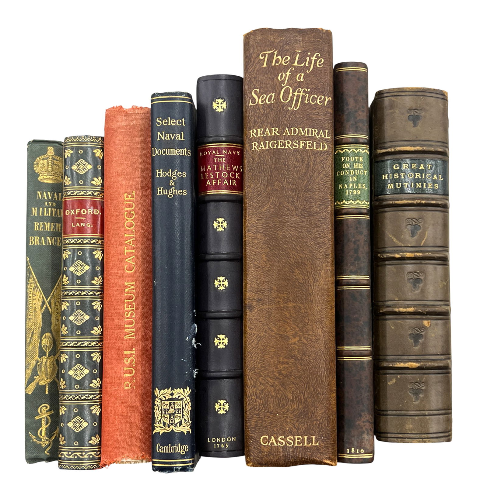 8pc Antique British Naval & Military Books (1 of 1)