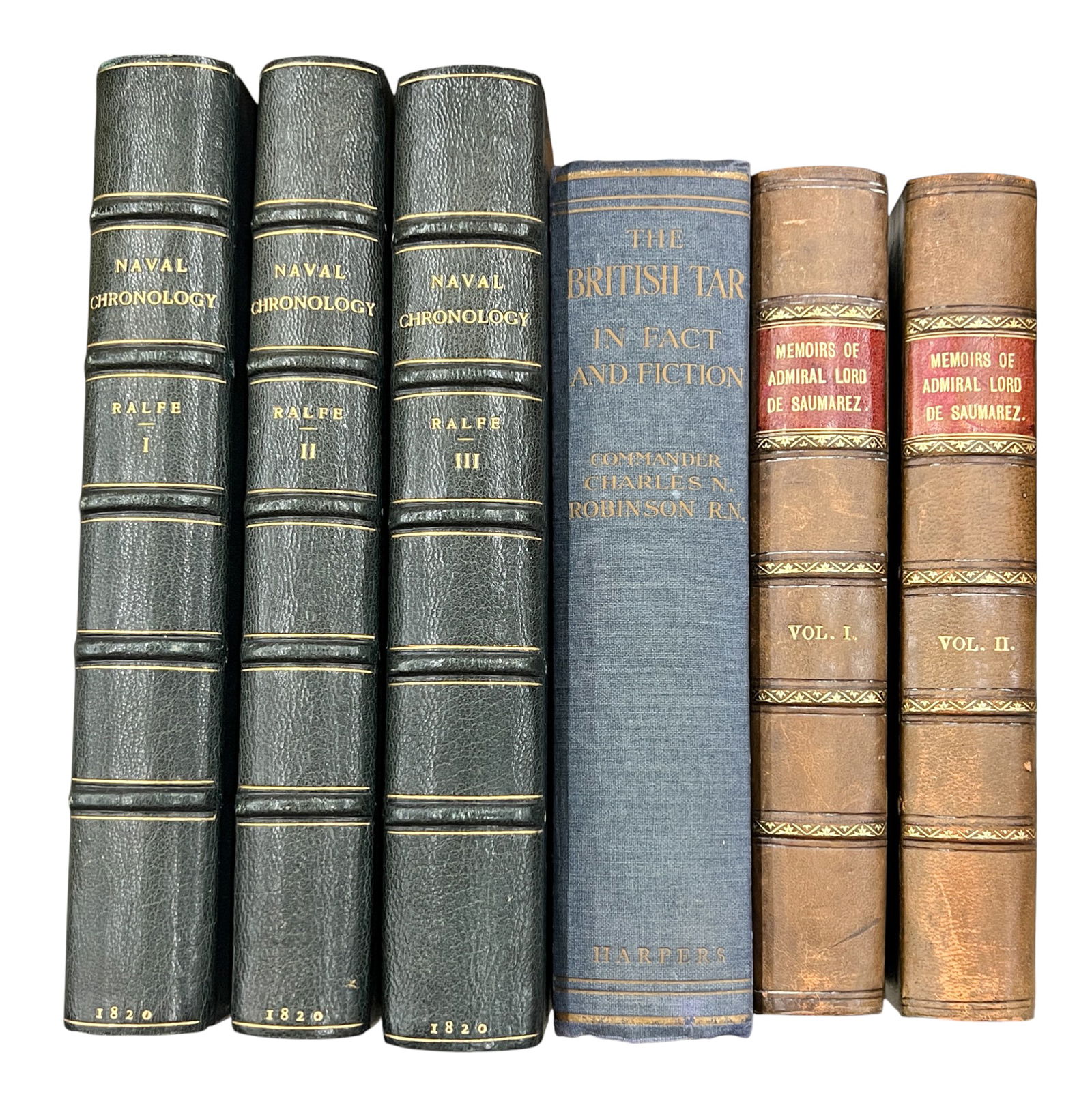 6pc Antique British Naval Books (1 of 1)