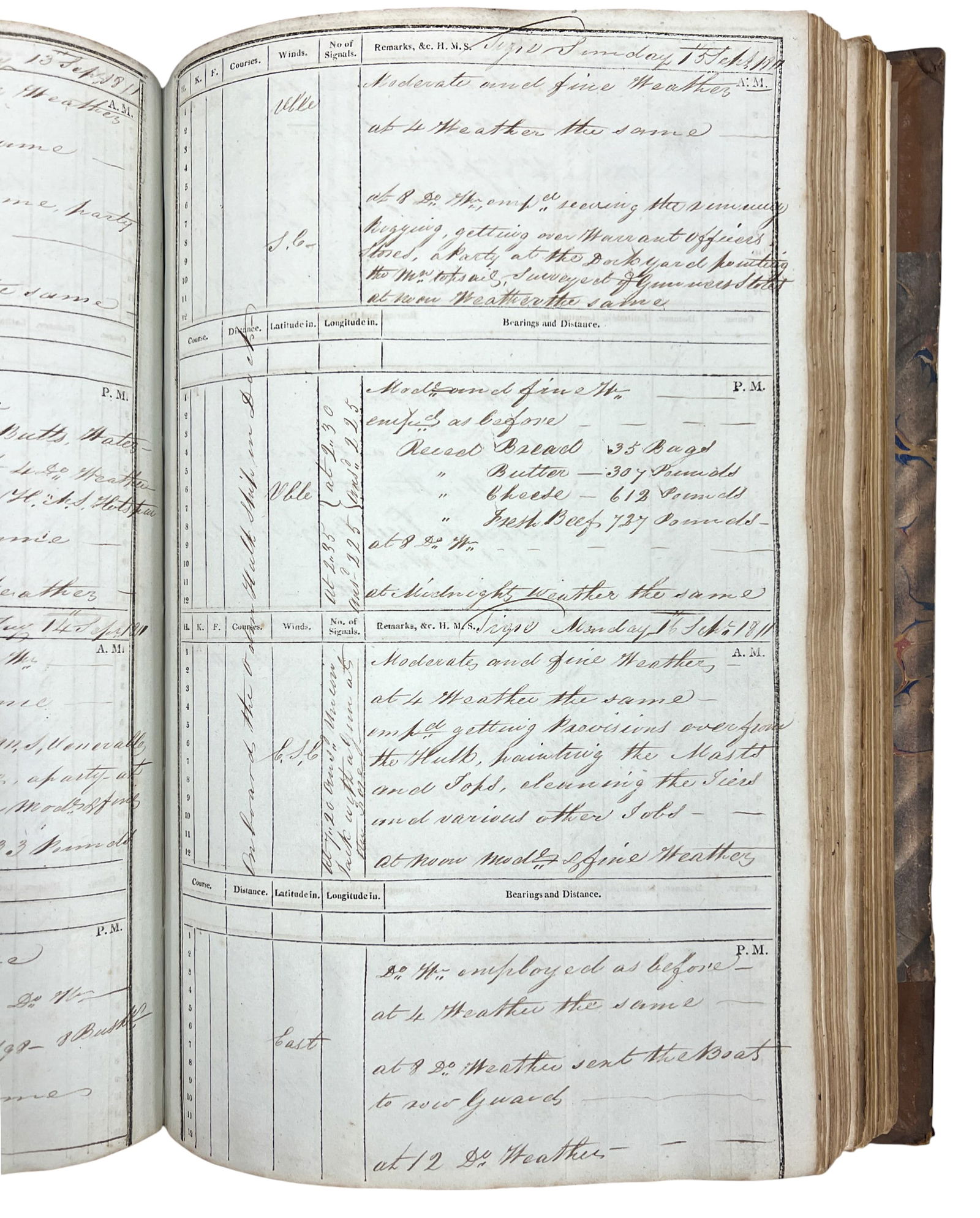 1809-1813 Handwritten Antique Log Book by Captain John Halliday - 4