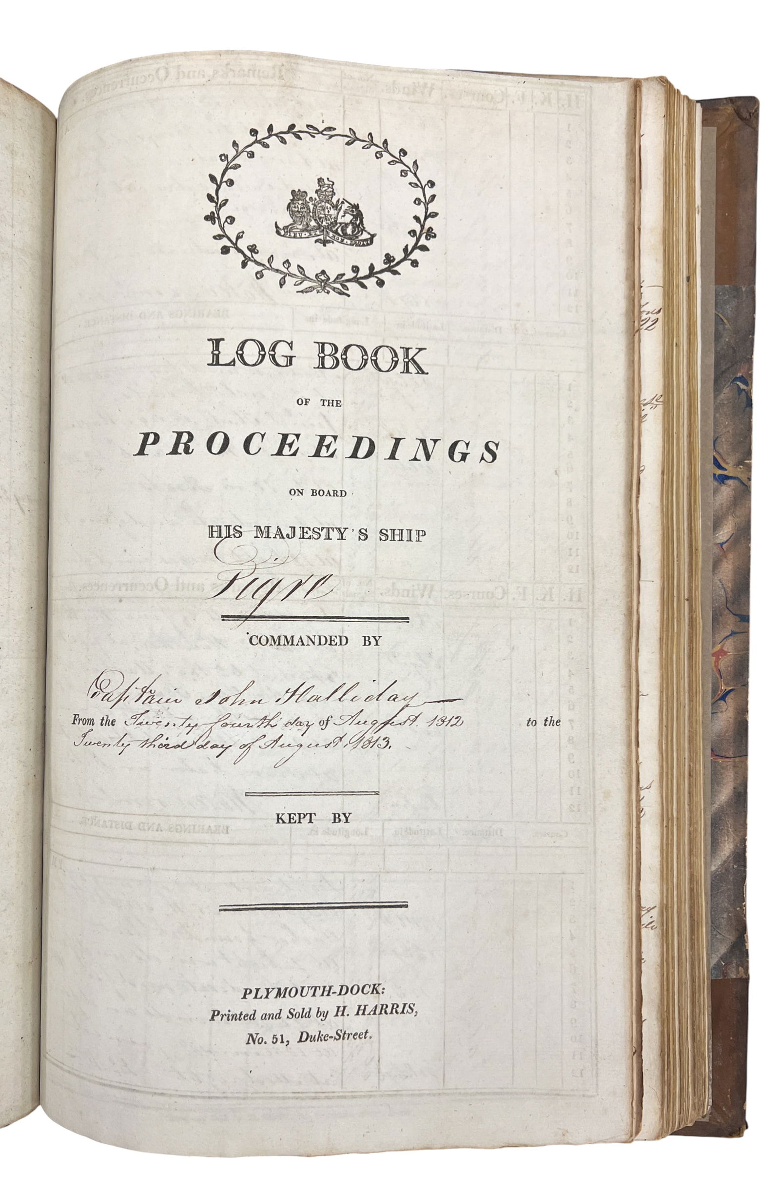 1809-1813 Handwritten Antique Log Book by Captain John Halliday - 6