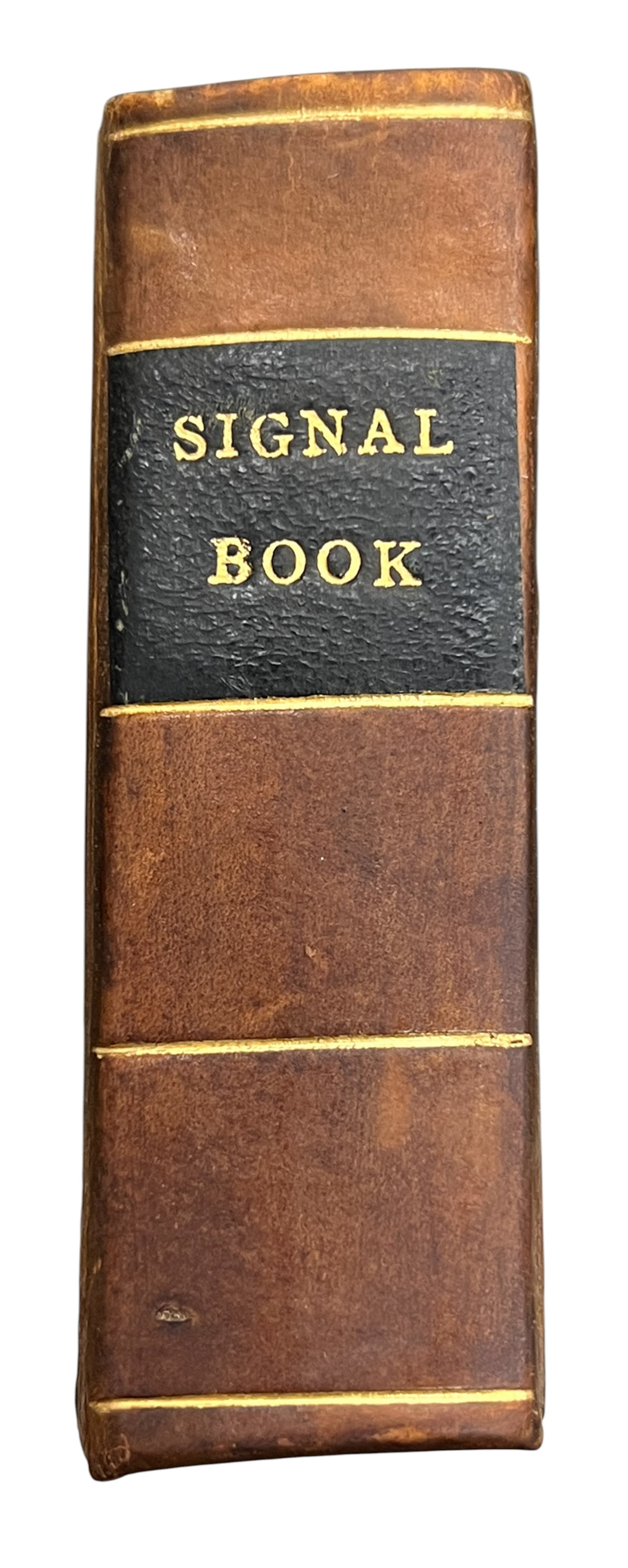 Early 19th Cent. Handwritten Antique Signal Book by Sir Home Popham: Early 19th Cent. Handwritten Antique Signal Book by Sir Home Popham 4"x6.5"x1.5". Minor toning throughout, overall excellent condition.