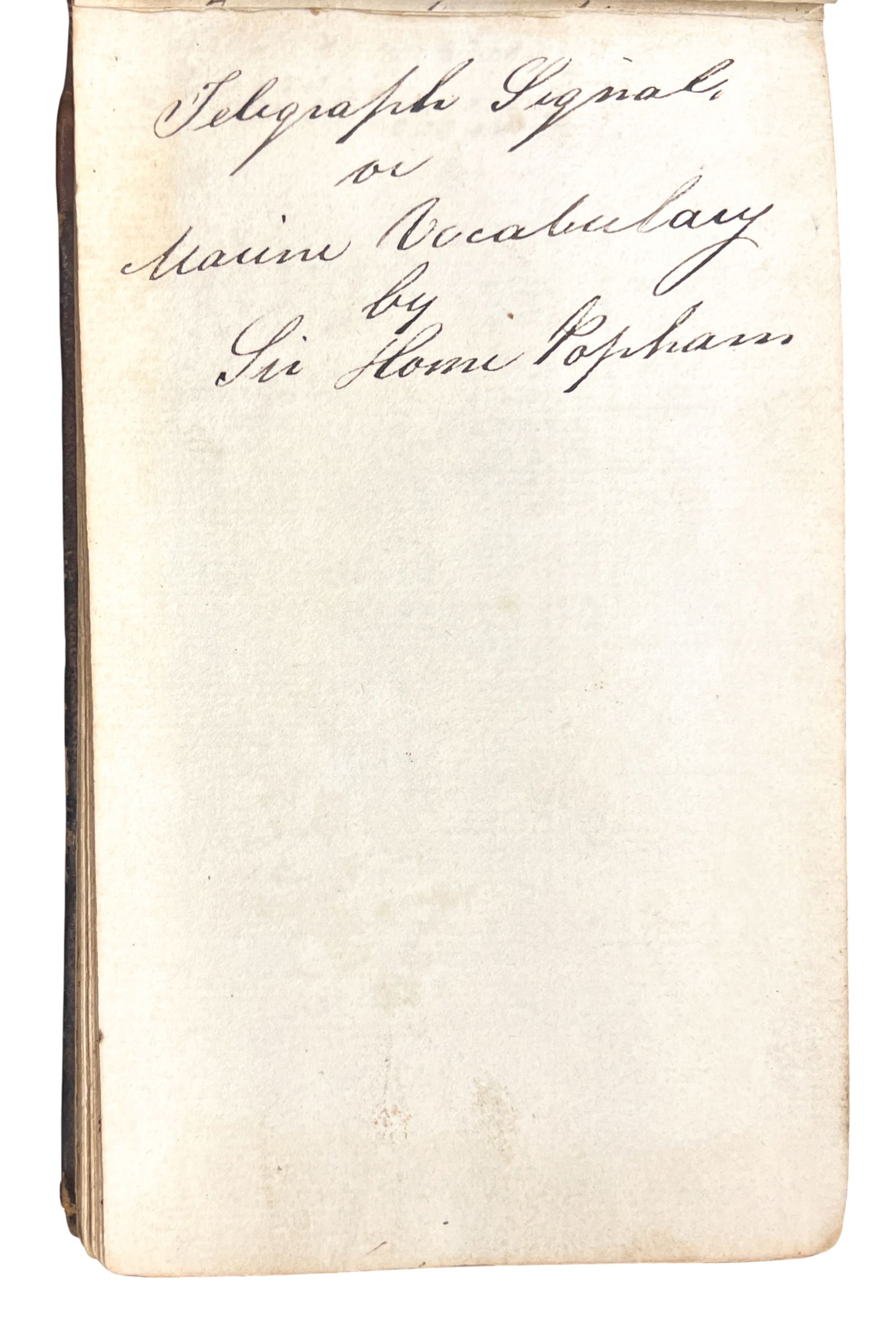 Early 19th Cent. Handwritten Antique Signal Book by Sir Home Popham - 3