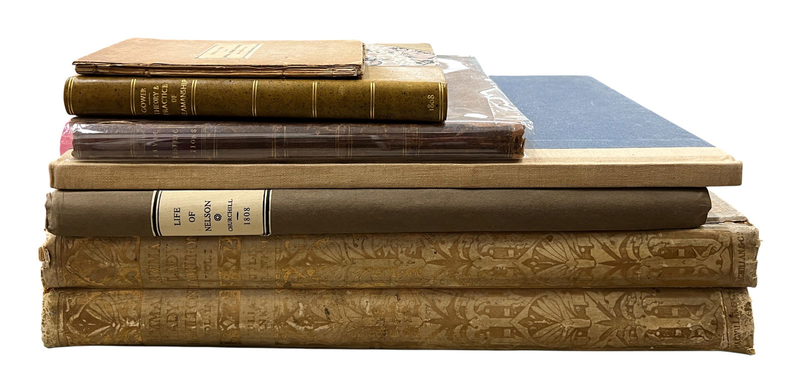 7pc Antique British Naval Books etc. (1 of 2)