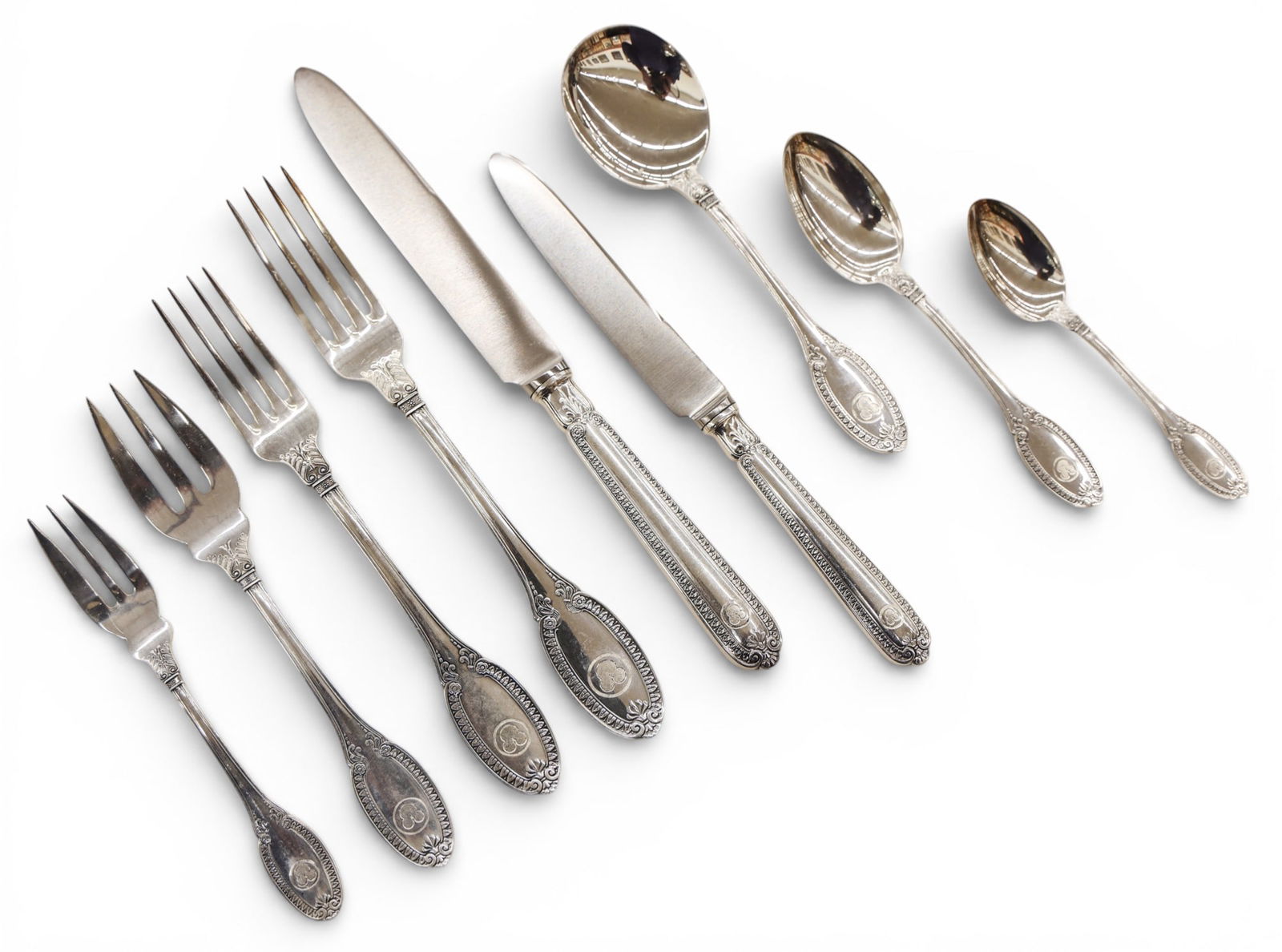 146pc Buccellati Italian Sterling Empire Pattern Flatware (1 of 8)