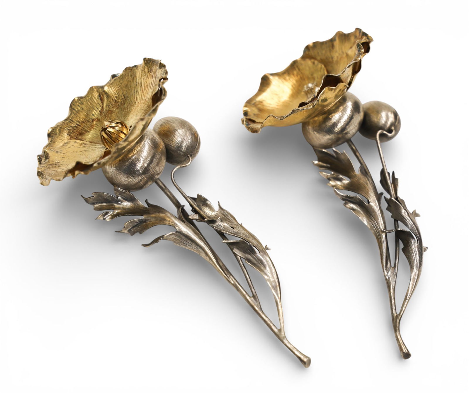 Pair Buccellati Italian Sterling Poppy Flower Salt & Pepper Shakers (1 of 5)