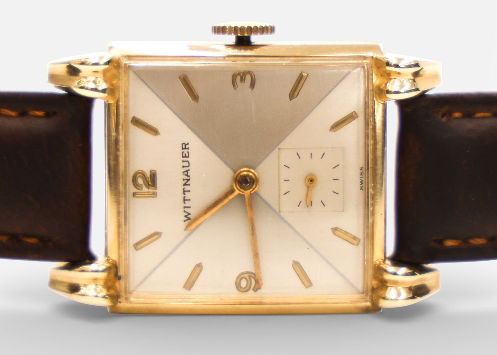 Vintage Men's Wittnauer Revue 14k Tank Wrist Watch (1 of 2)