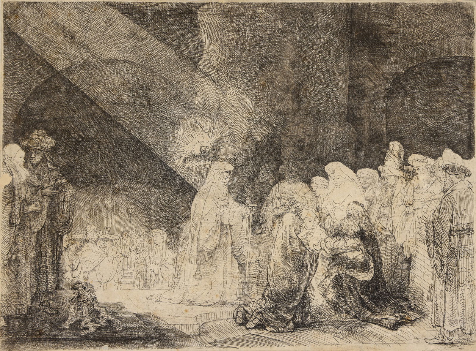 Rembrandt "The Presentation in the Temple" (Oblong Plate) 1639 Etching (1 of 3)