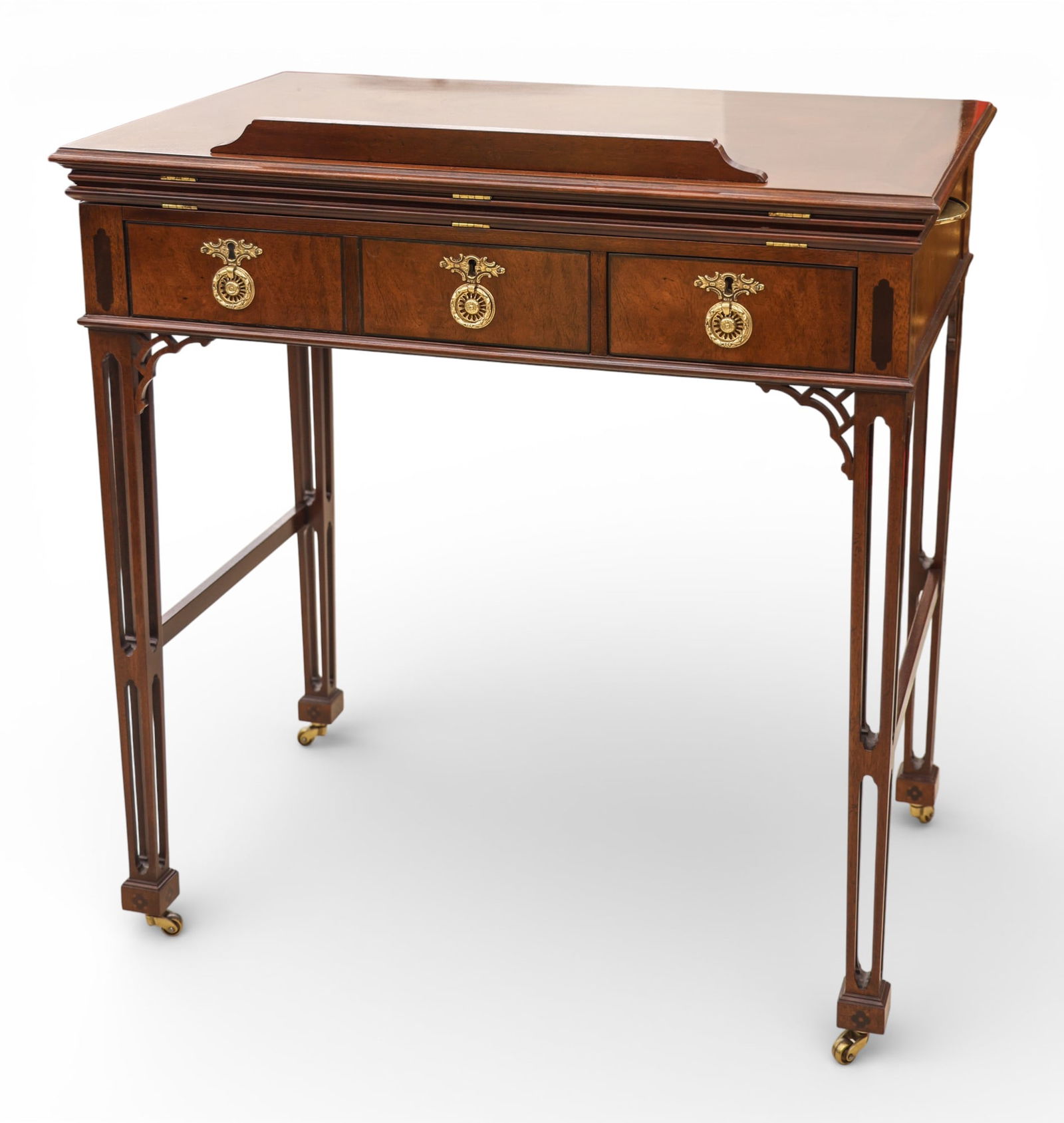 Baker Mahogany Chinese Chippendale Architects Table (1 of 3)
