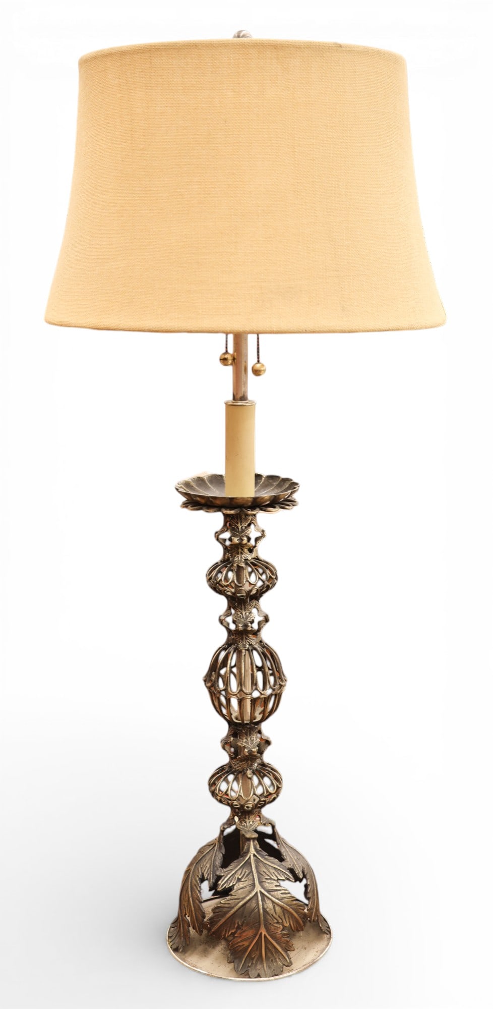 Marbro Japanese Style Candlestick Table Lamp with Shade (1 of 2)