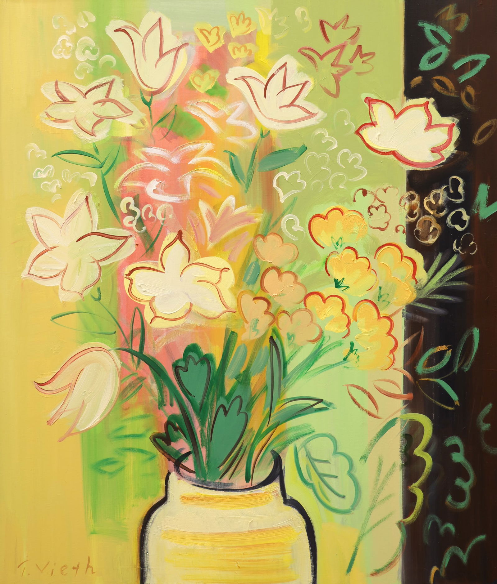 Thomas Vieth "Floral Still Life" (Large) Oil on Canvas (1 of 2)