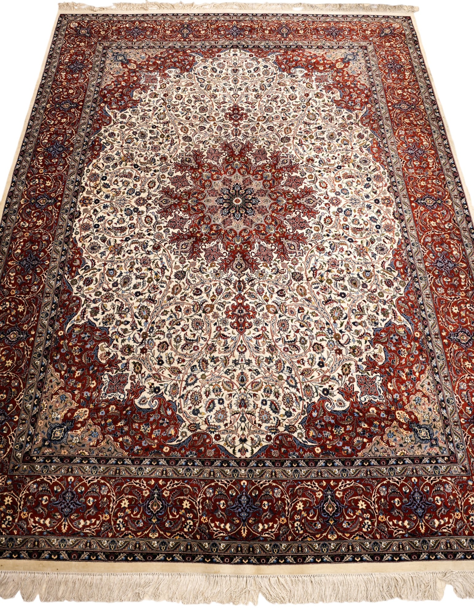 Persian Isfahan Oriental Room Size Rug 9'3"x12'6" (1 of 6)