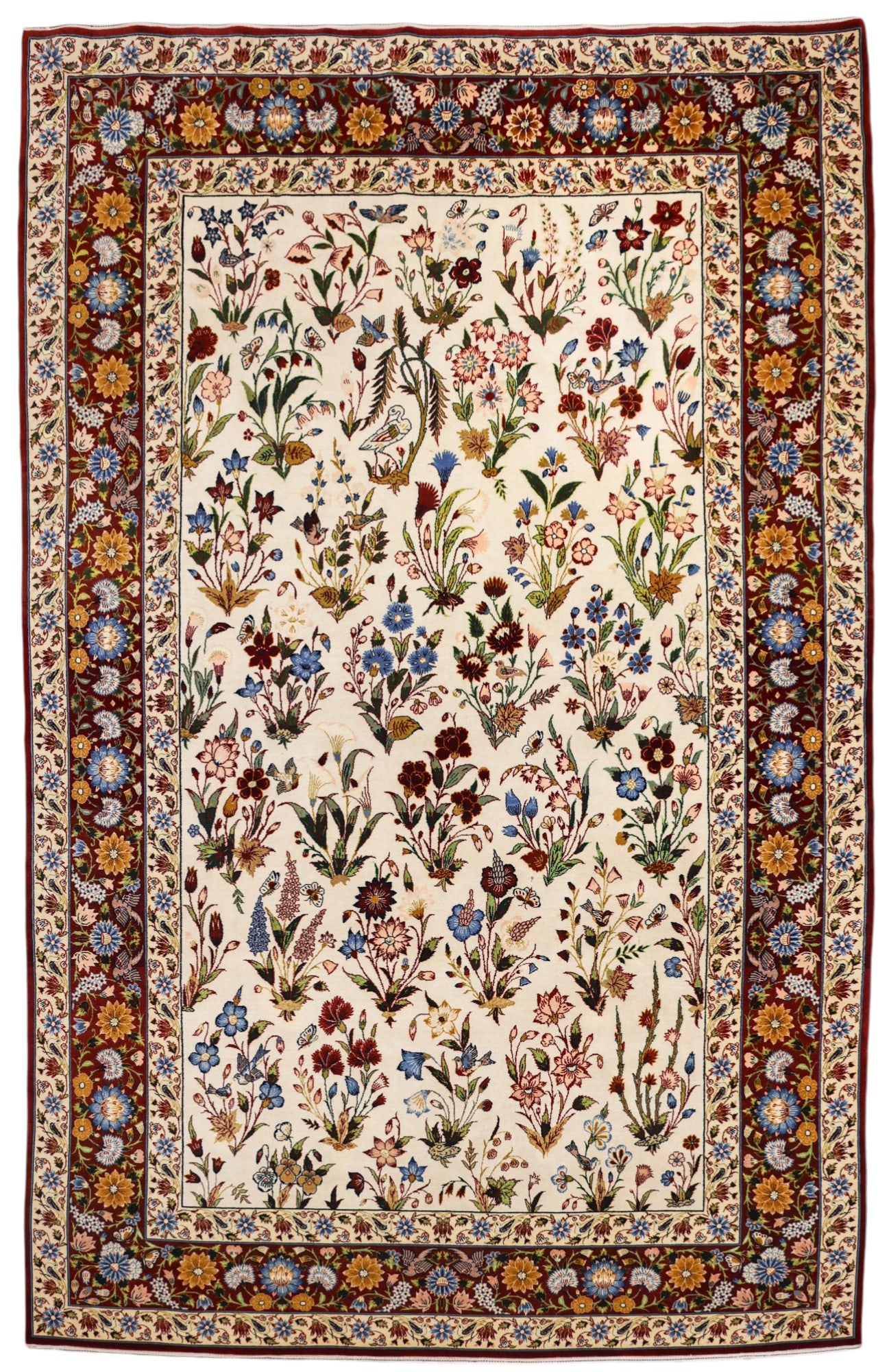 Fine Persian Seirafian Isfahan Floral Silk Oriental Rug (1 of 5)