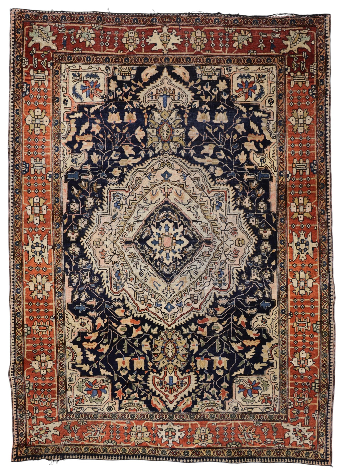 Antique Persian Sarouk Oriental Rug 3'6"x4'10" (1 of 3)