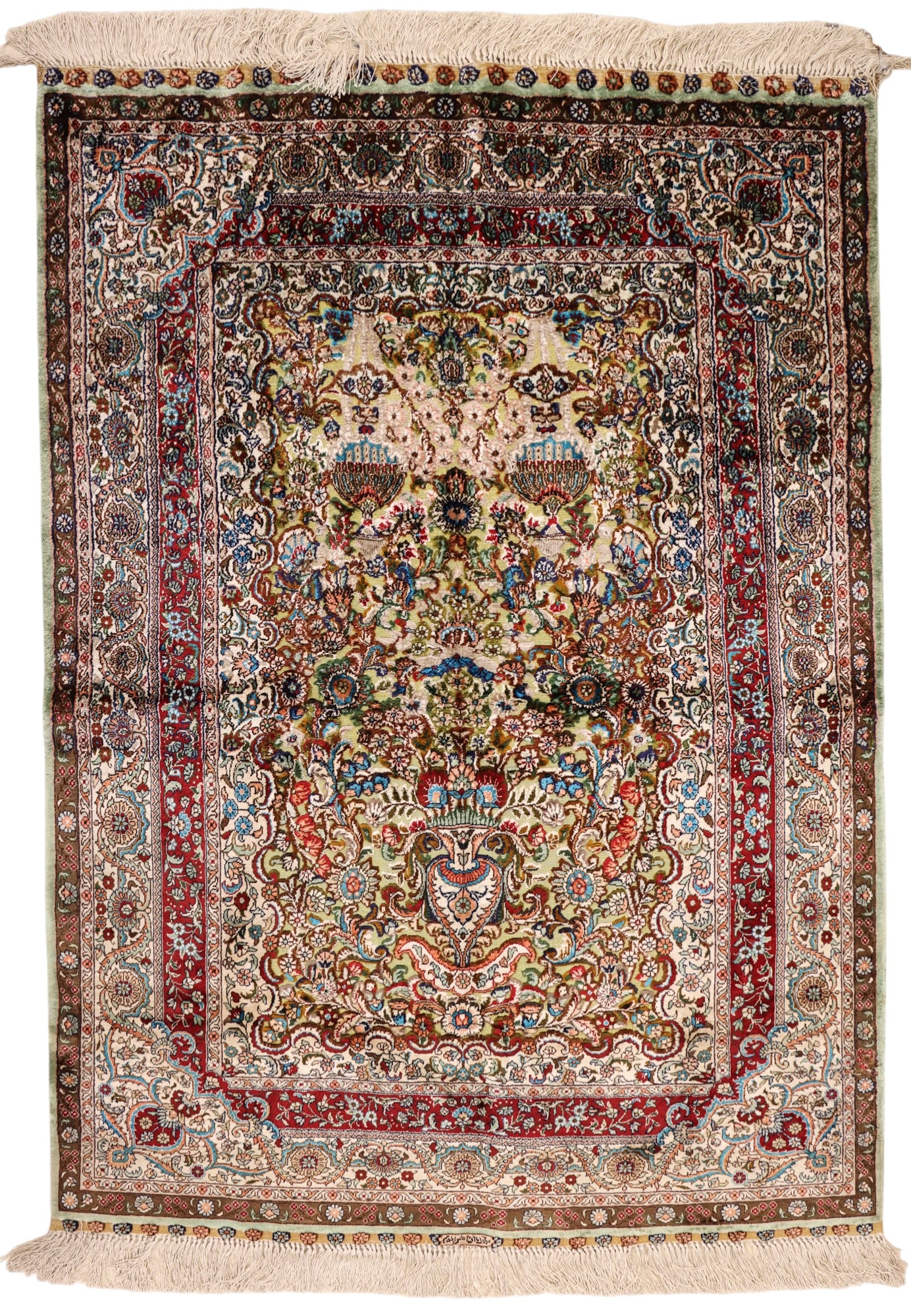 Fine Turkish Hereke Silk and Gold Thread Oriental Rug (1 of 5)