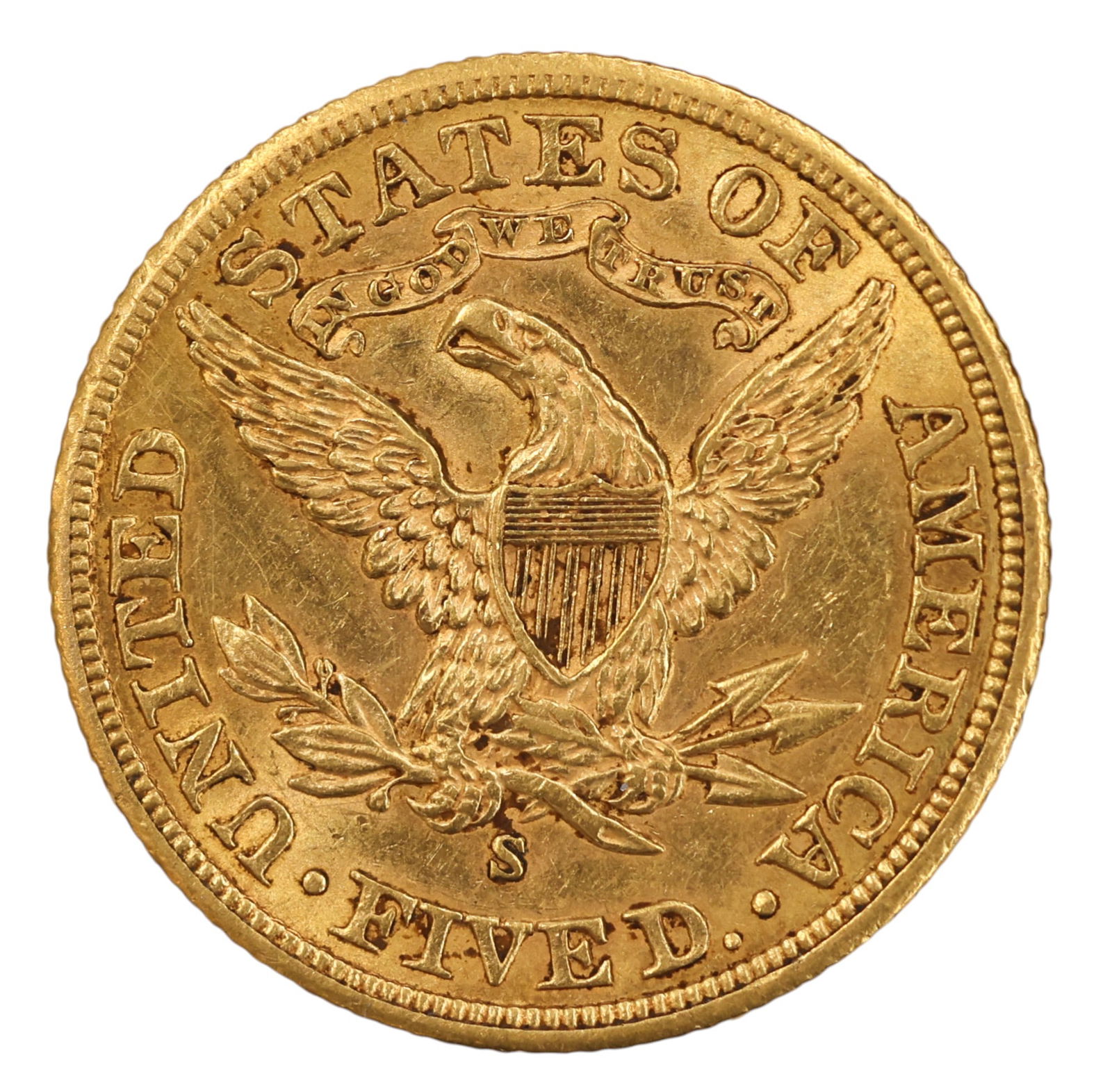 1901-S US $5 Liberty Head Half Eagle Gold Coin - 2