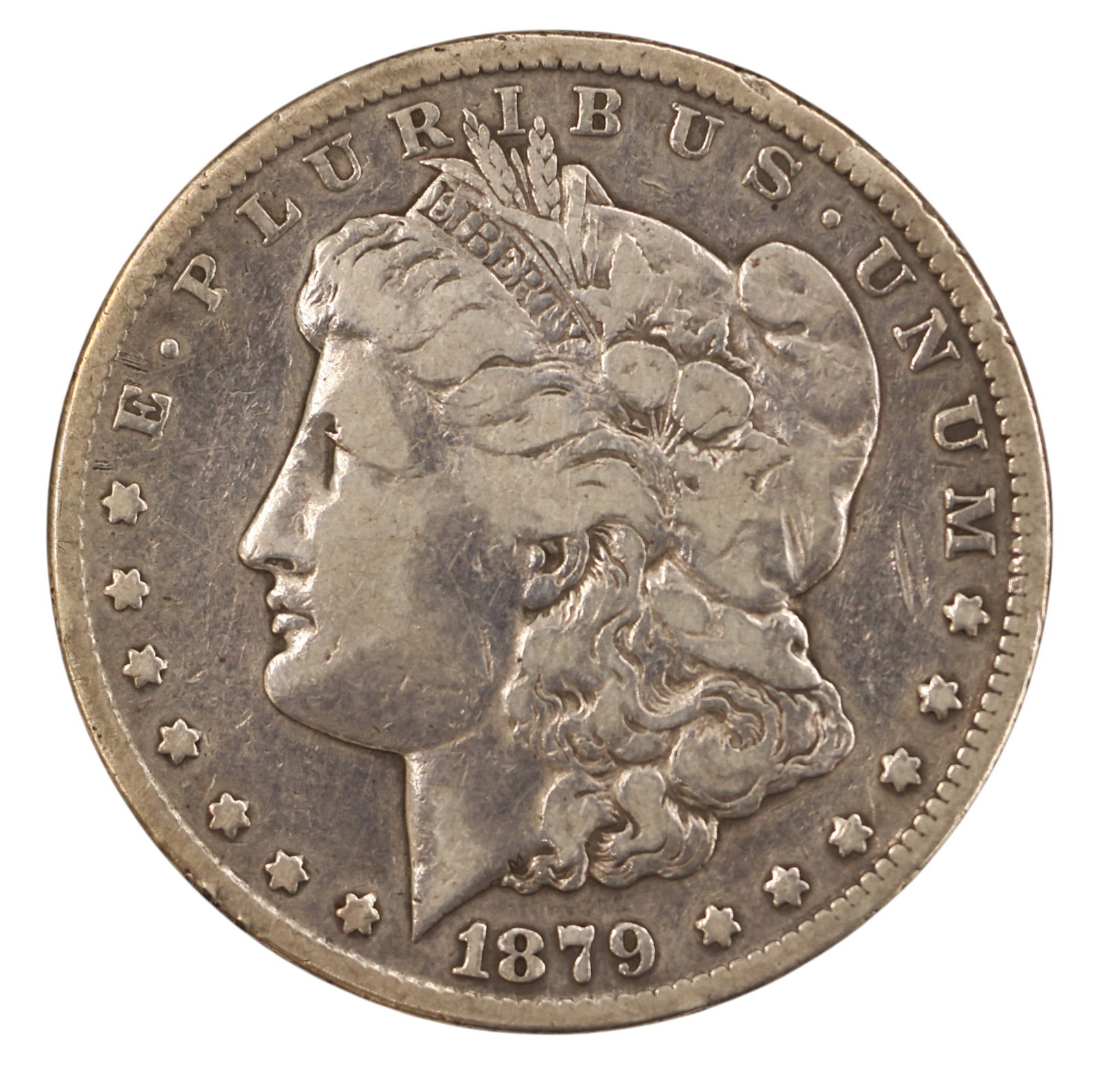 1879-CC US Morgan Silver Dollar Carson City: 1879-CC US Morgan Silver Dollar Carson City. VF-20 condition per consignor notes.