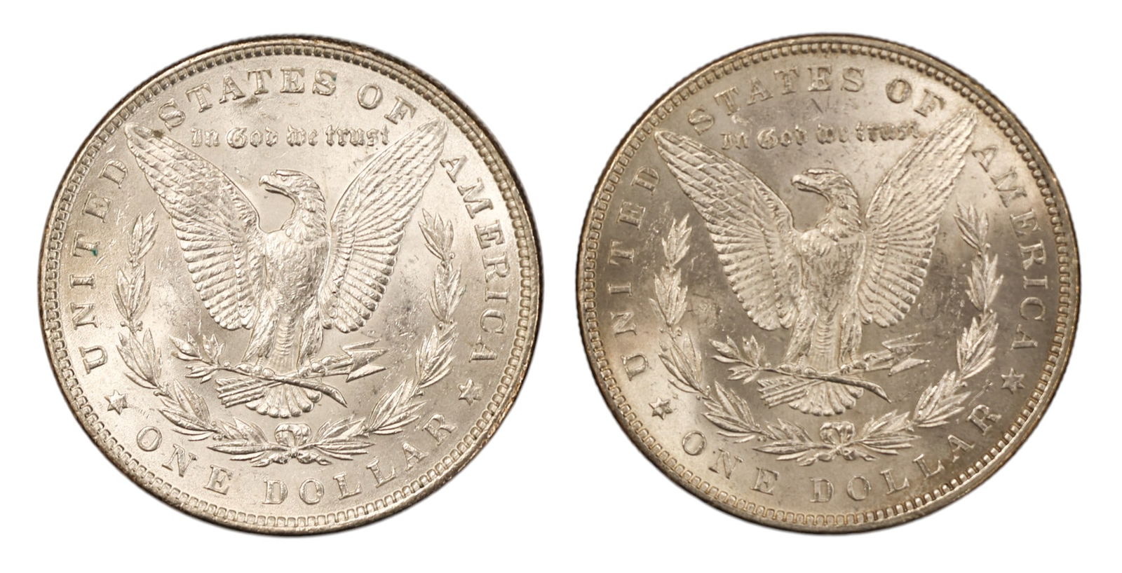 2pc 1881 US Morgan Silver Dollars - 2